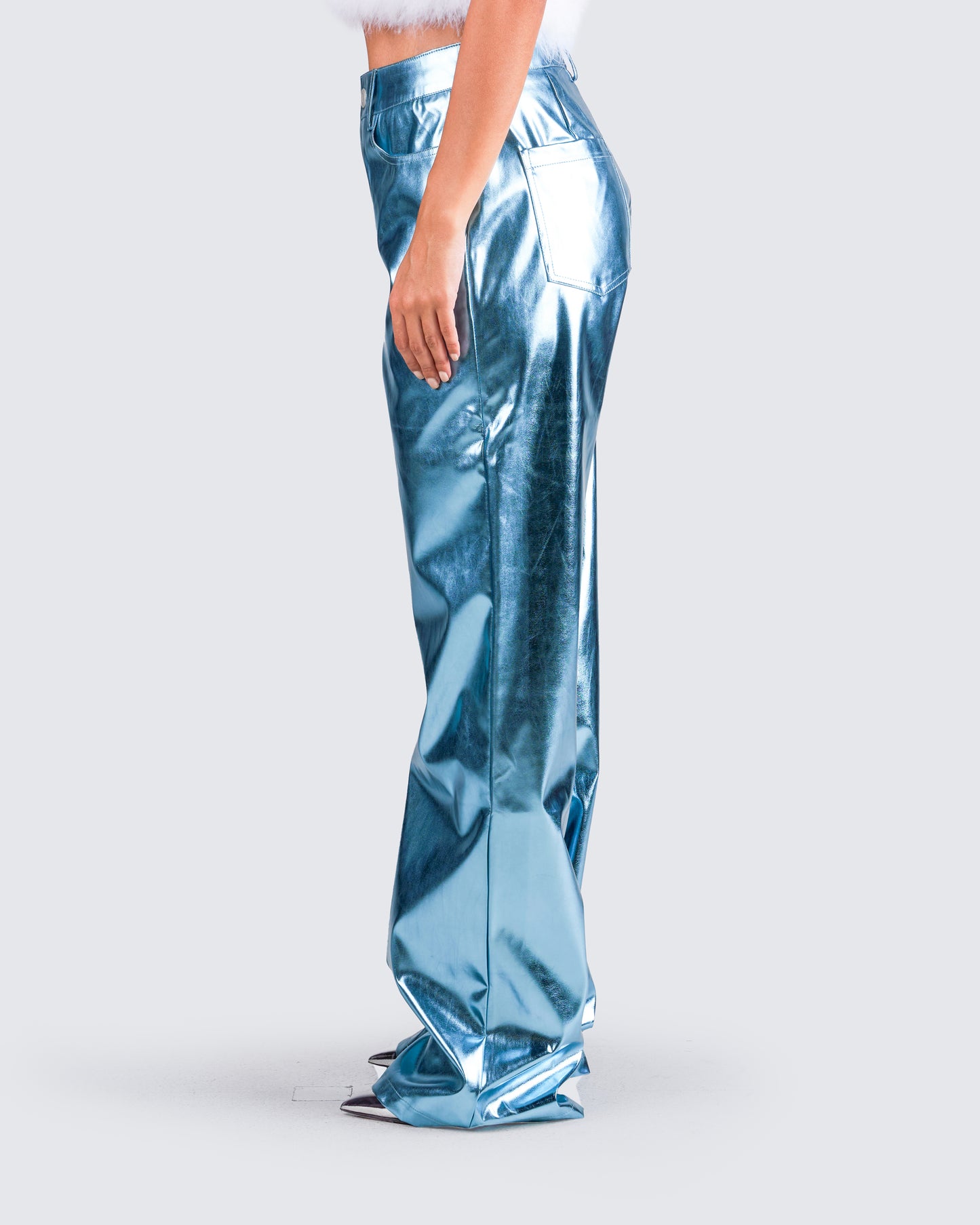 Asta Metallic Blue Trouser Pant