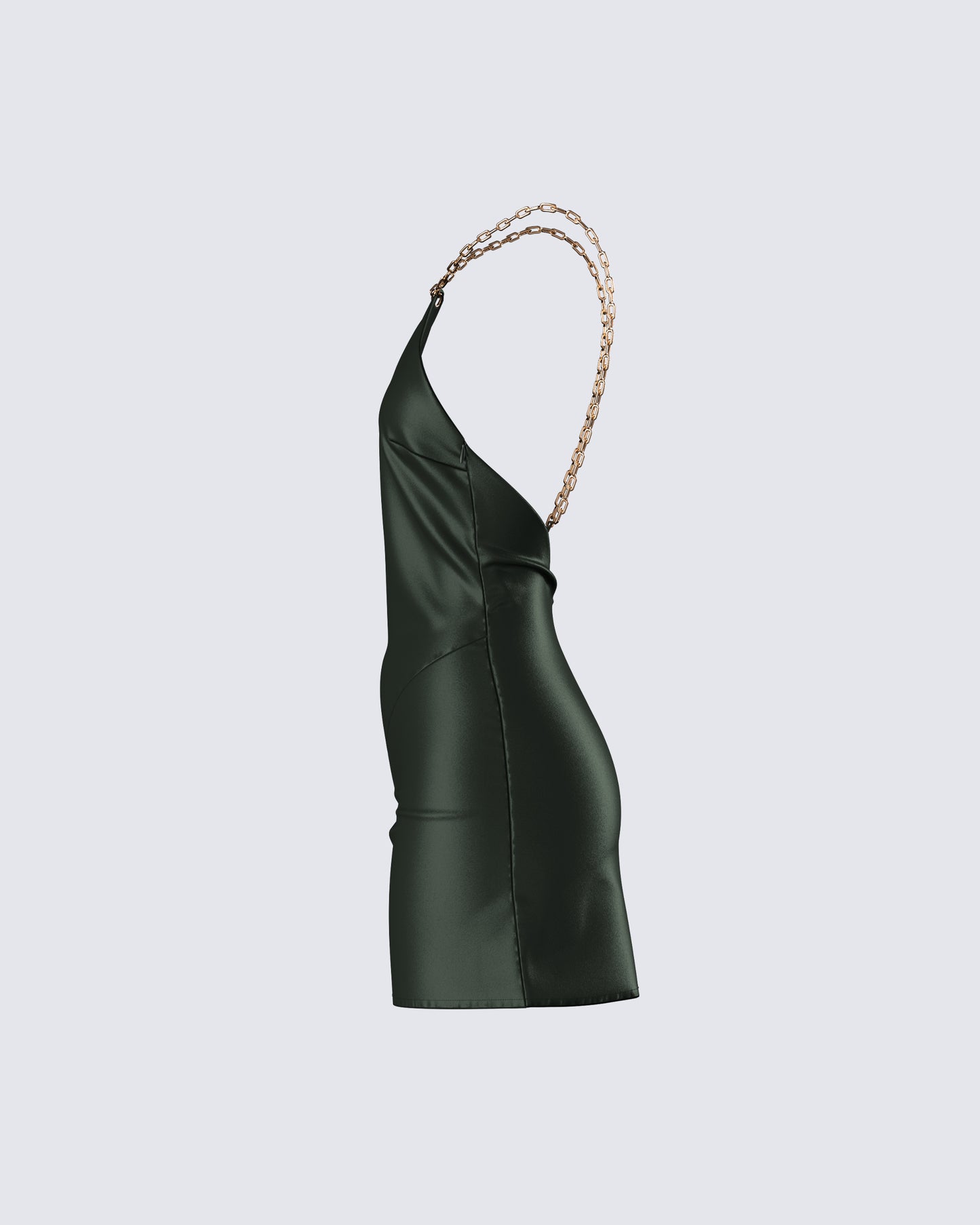 Bindi Olive Green Satin Mini Dress