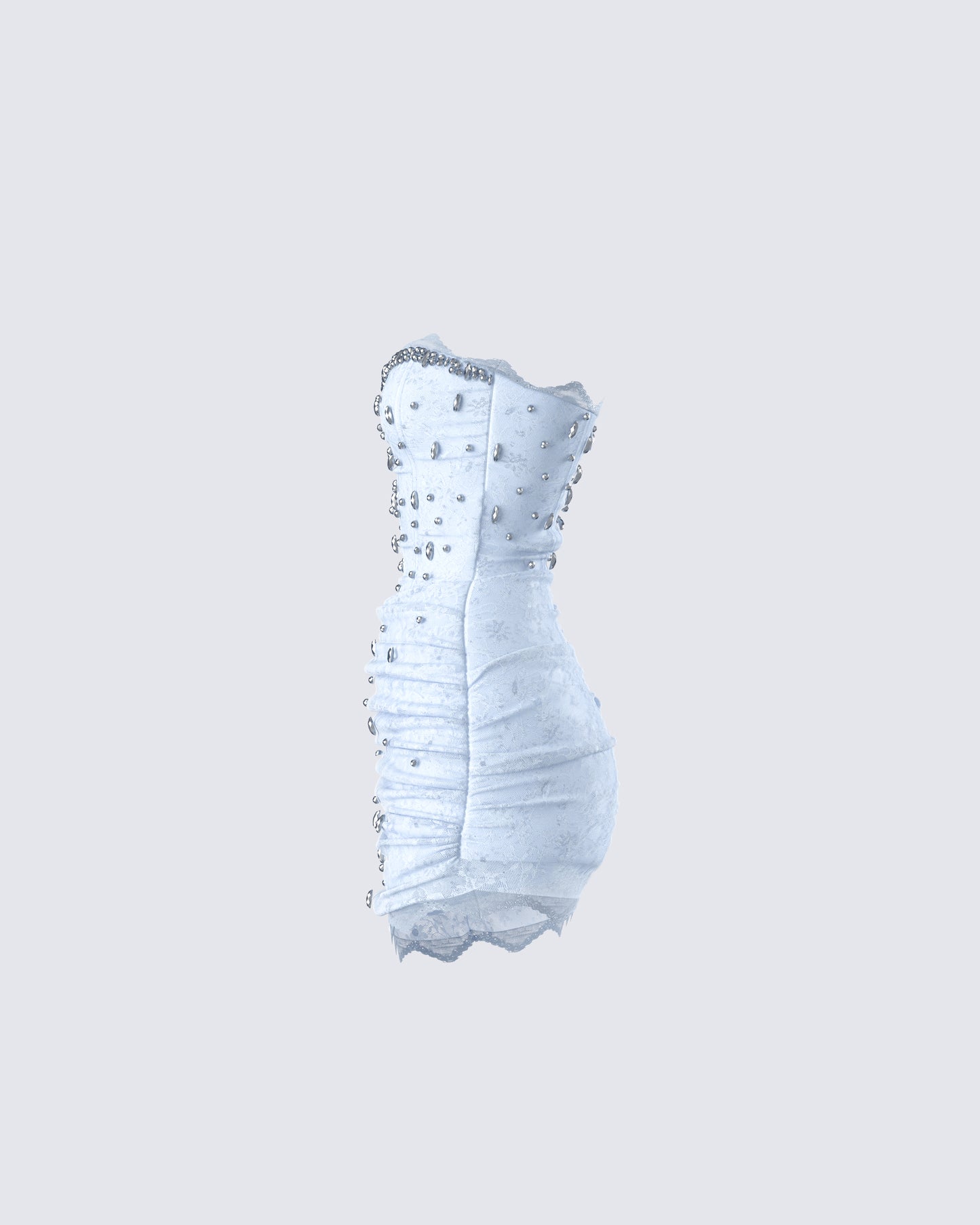Clarisse Baby Blue Hand Beaded Rhinestone Dress