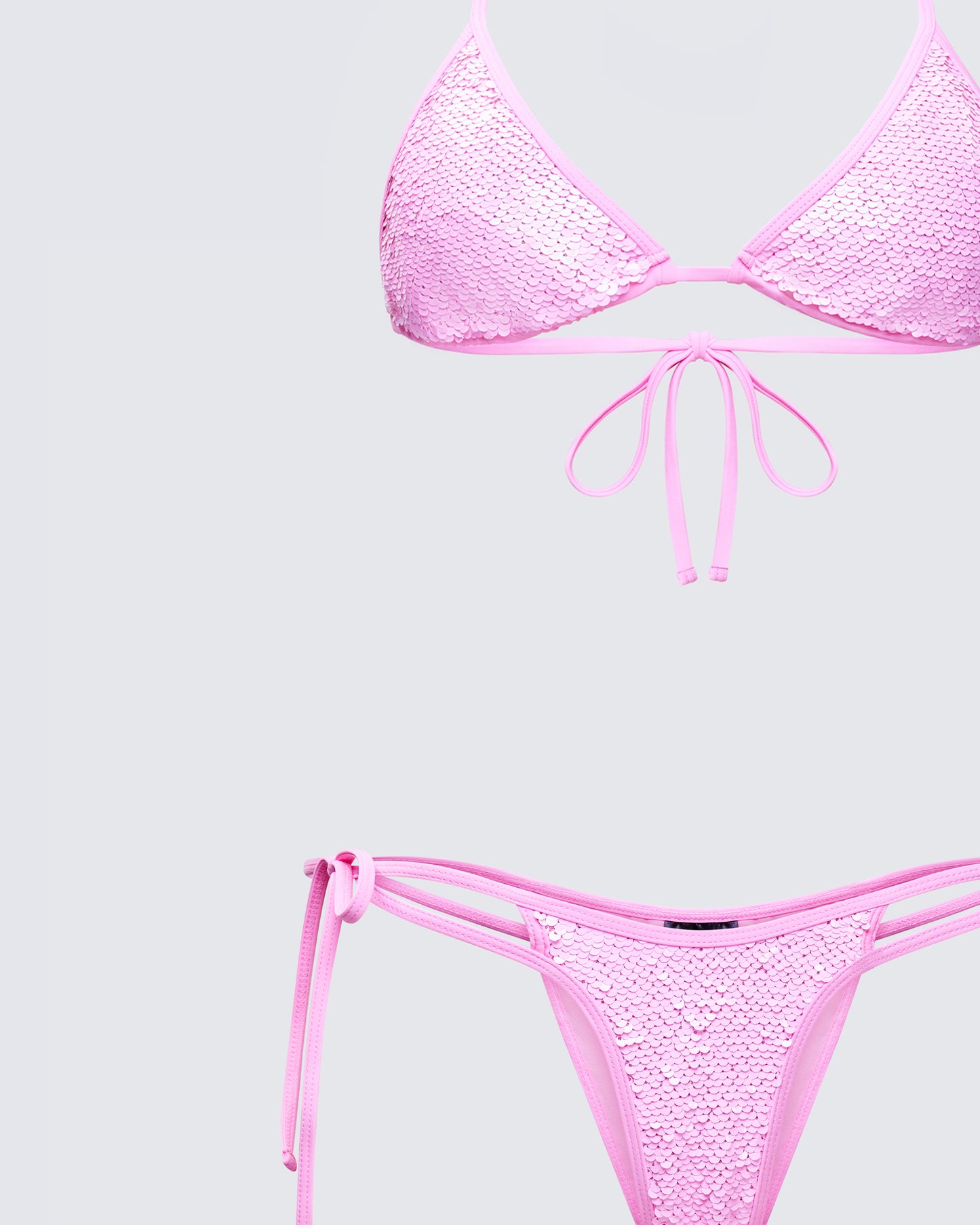 Amal Pink Sequin Bikini Set