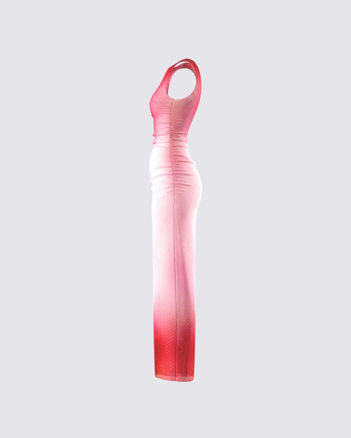 Aldina Red Print Mesh Maxi Dress