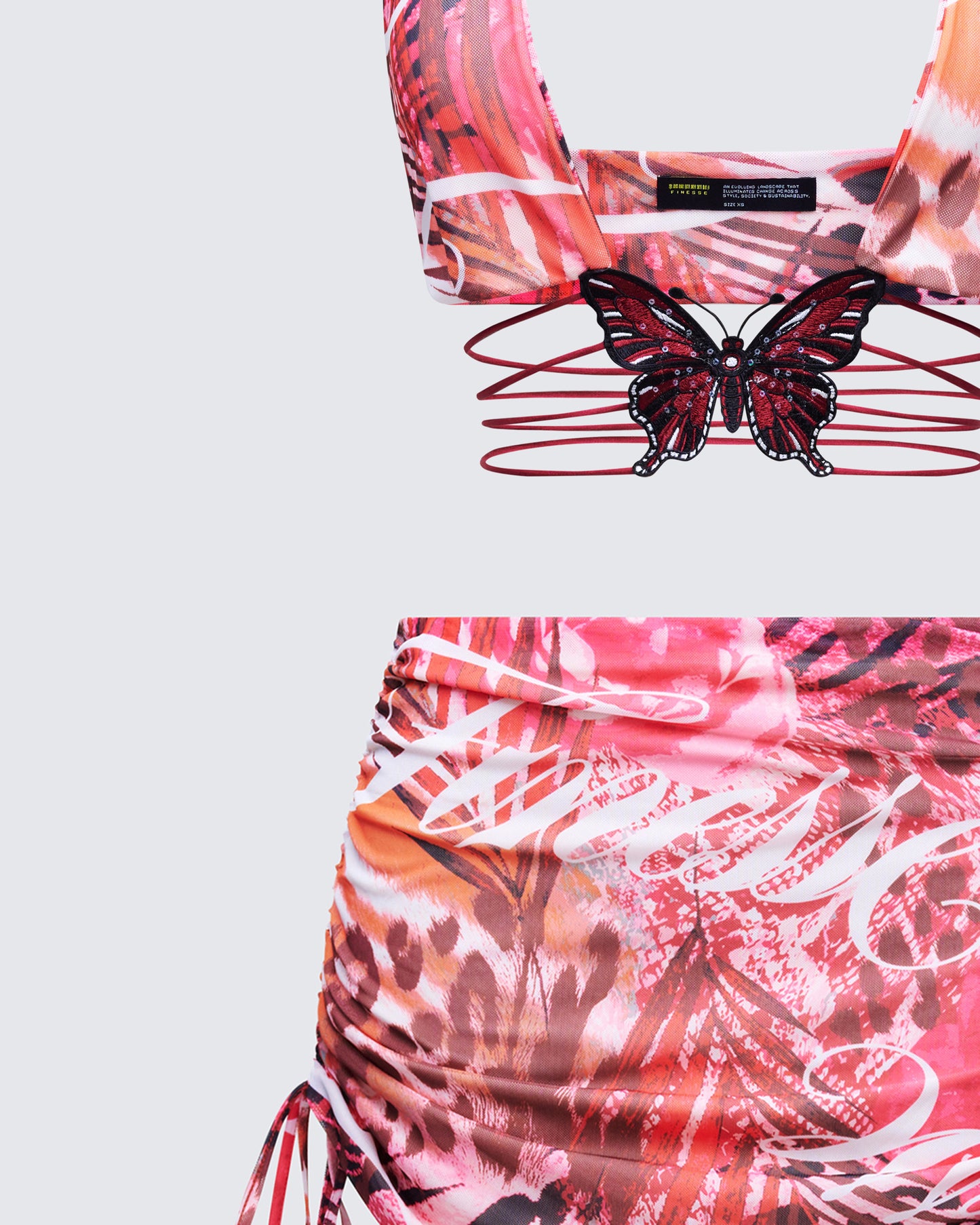 Cece Orange Printed Set