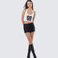 Camiseta sin mangas con cuello halter y gráfico blanco Shiloh