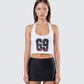 Camiseta sin mangas con cuello halter y gráfico blanco Shiloh