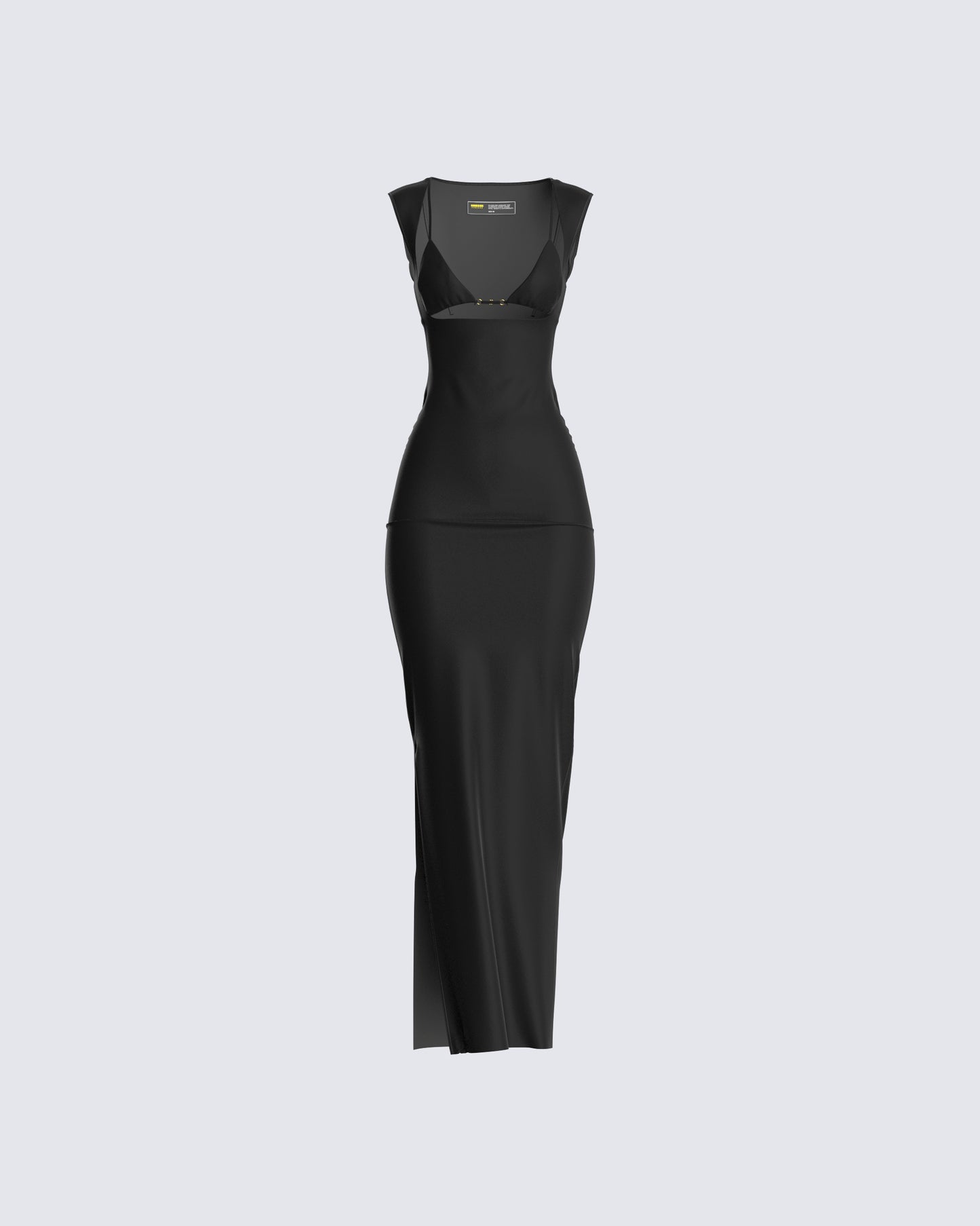 Jett Black Knit Cut Out Maxi Dress 3d product front