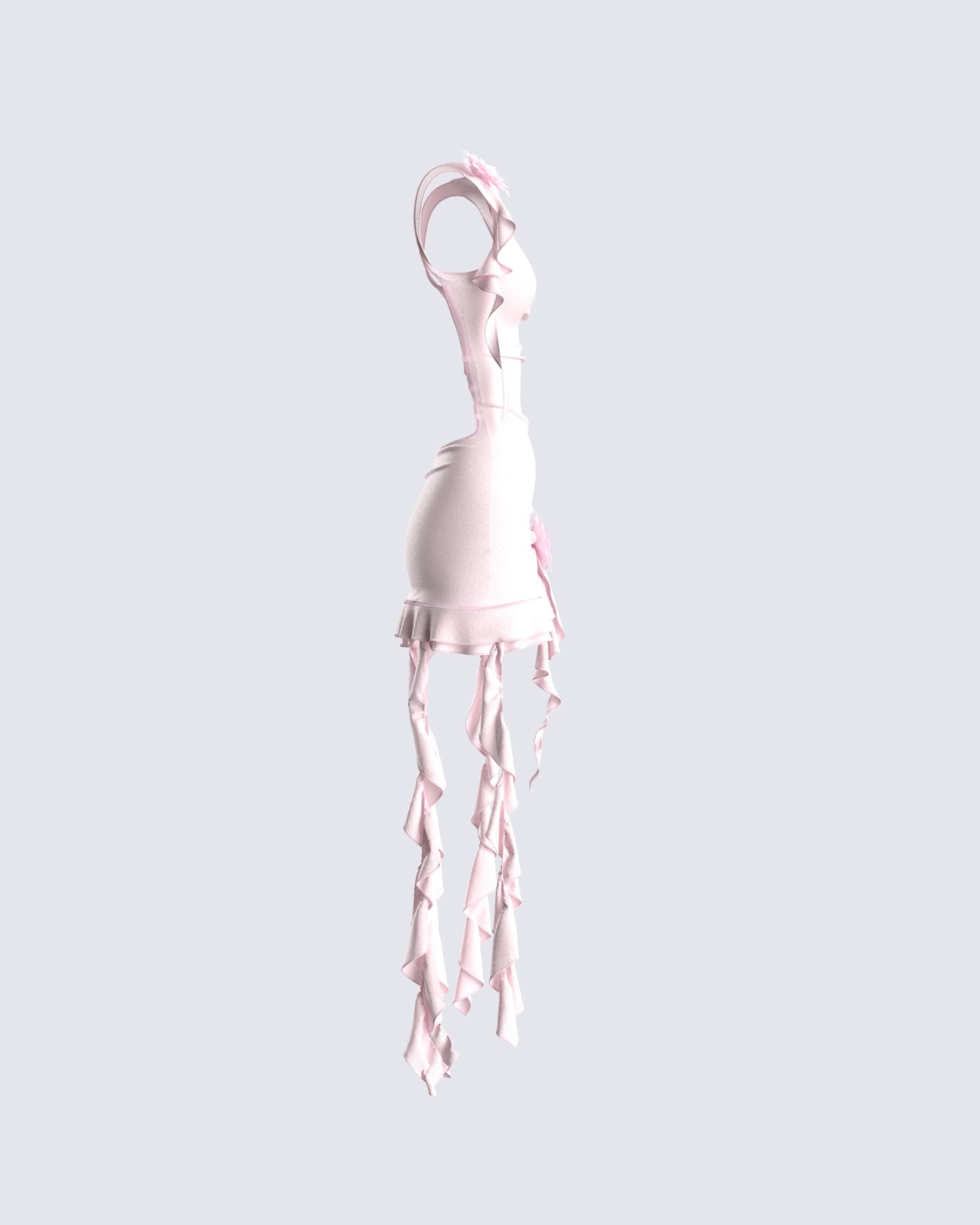 Tiana Pink Ruffle Rosette Dress