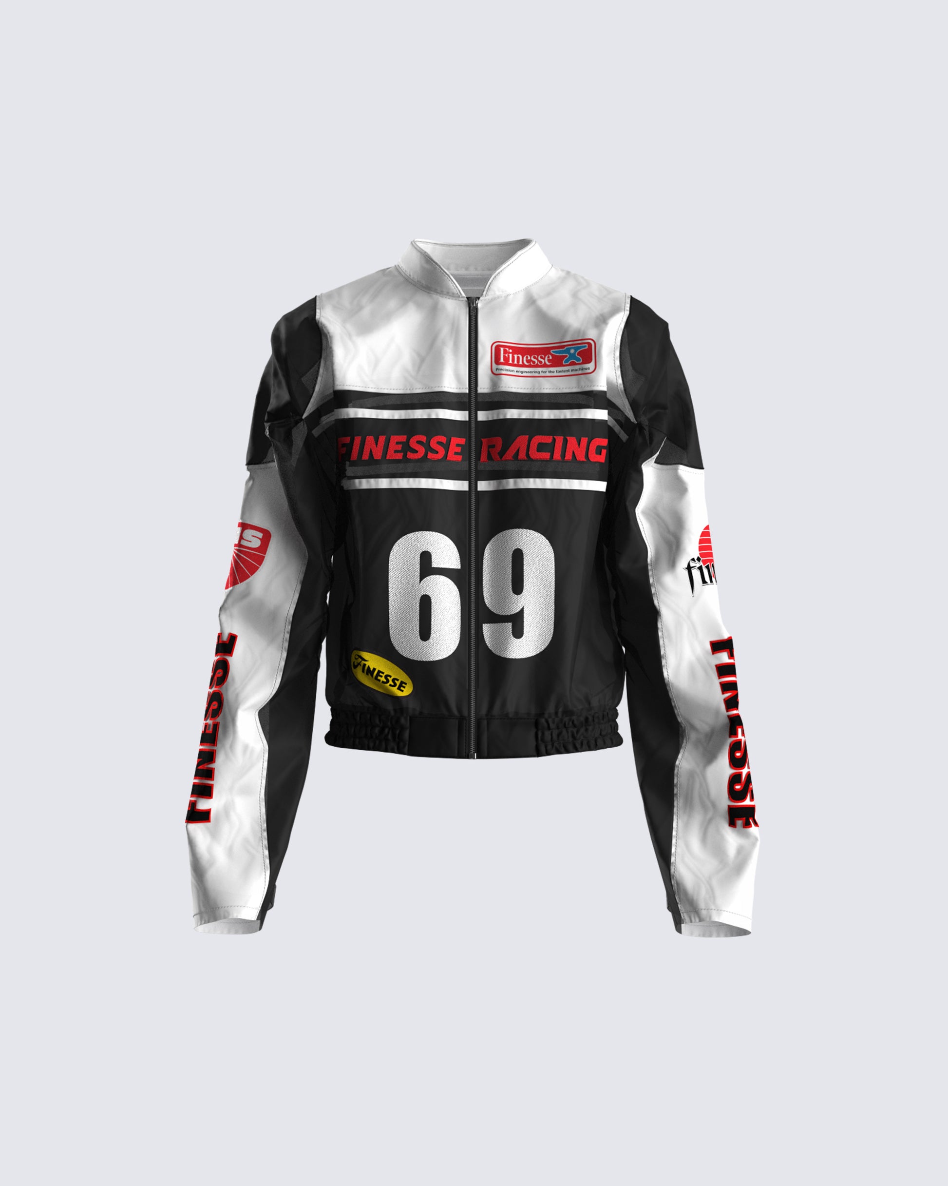 Brent Patchwork Moto Racing Jacket product front