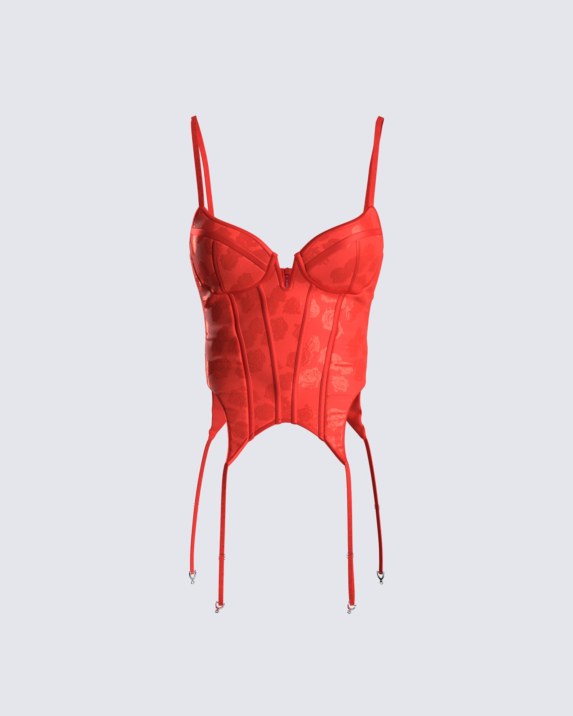 Kenna Red Satin Corset Top – FINESSE