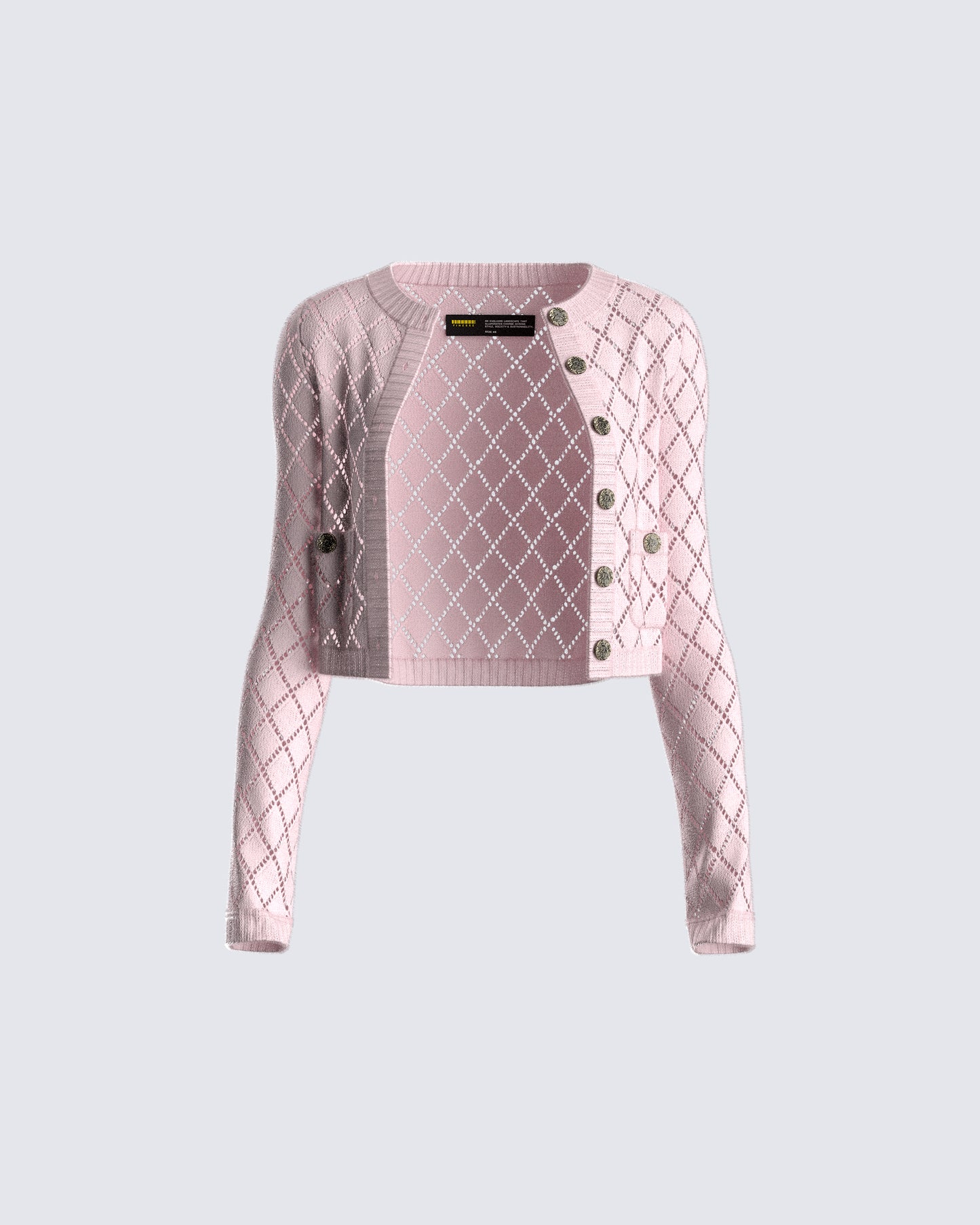 Celine Pink Pattern Knit Cardigan 3d product front