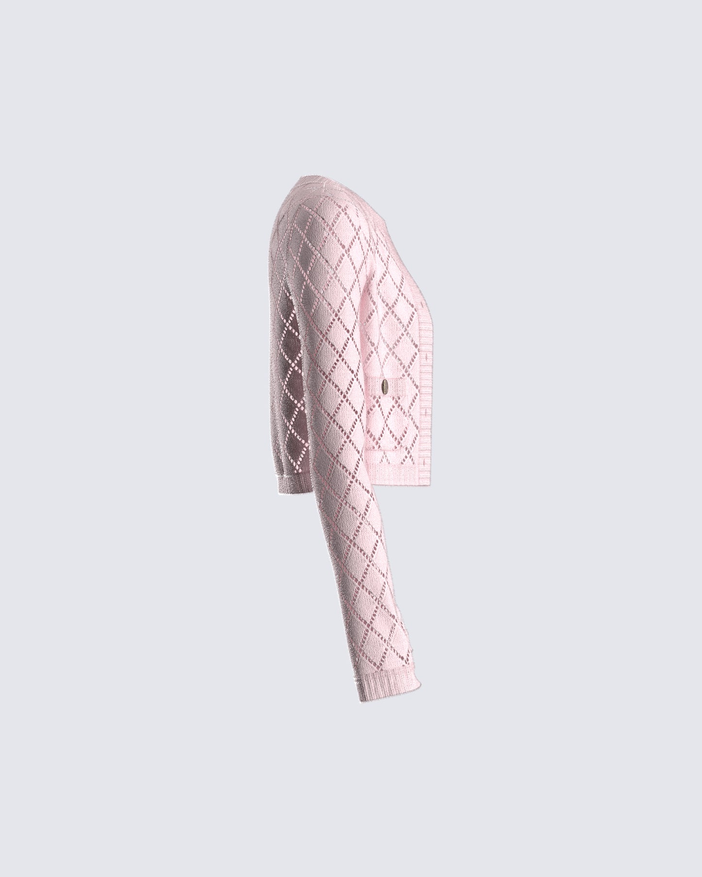 Celine Pink Pattern Knit Cardigan
