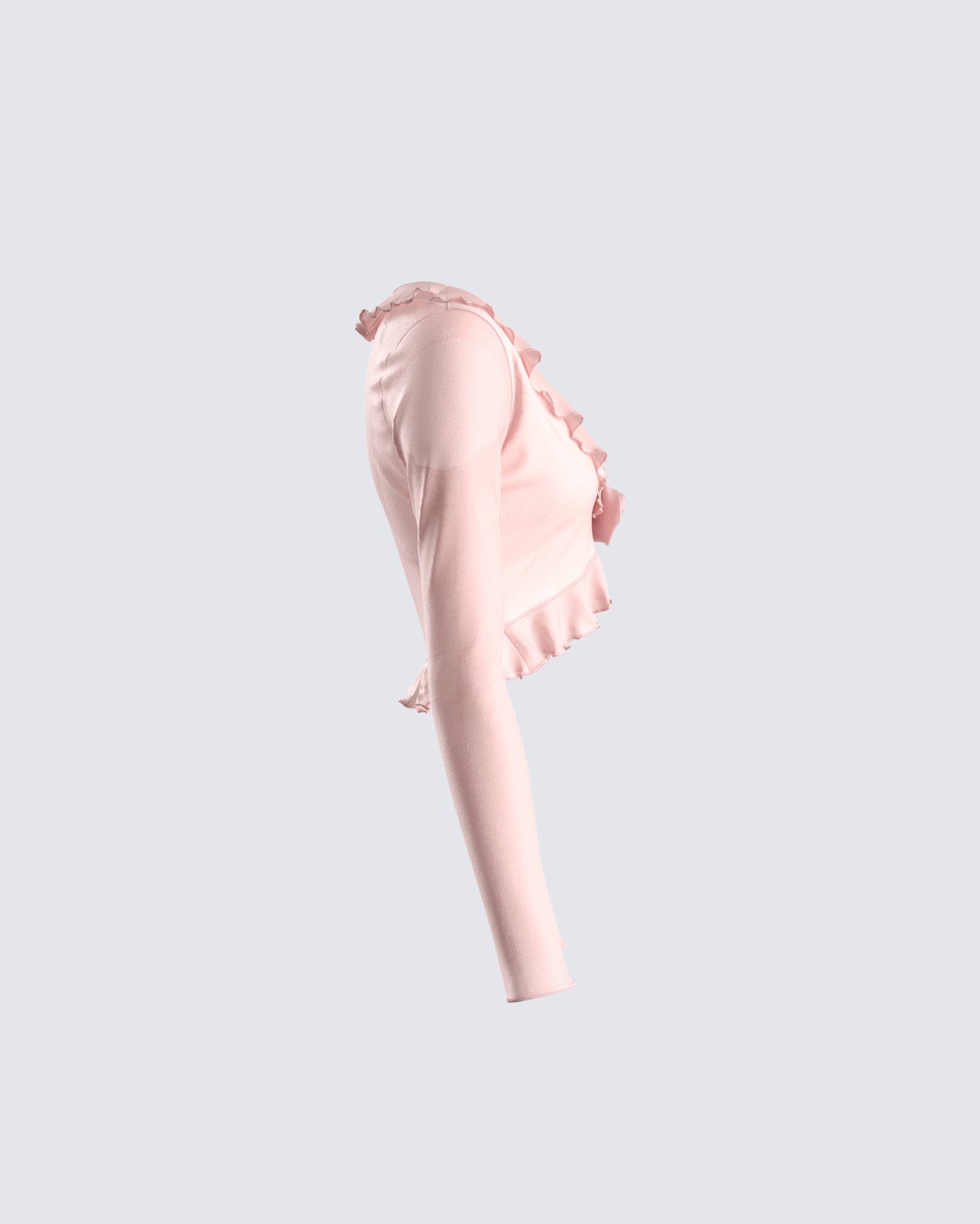 Marie Pink Mesh Long Sleeve Top