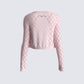 Celine Pink Pattern Knit Cardigan