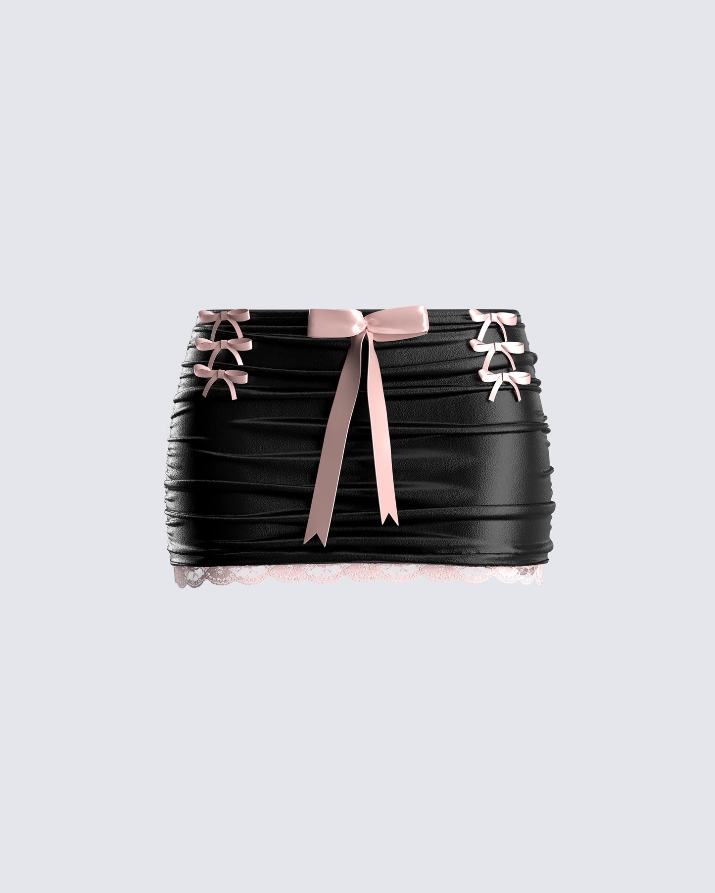 Novo Black Vegan Leather Skirt 3d product front