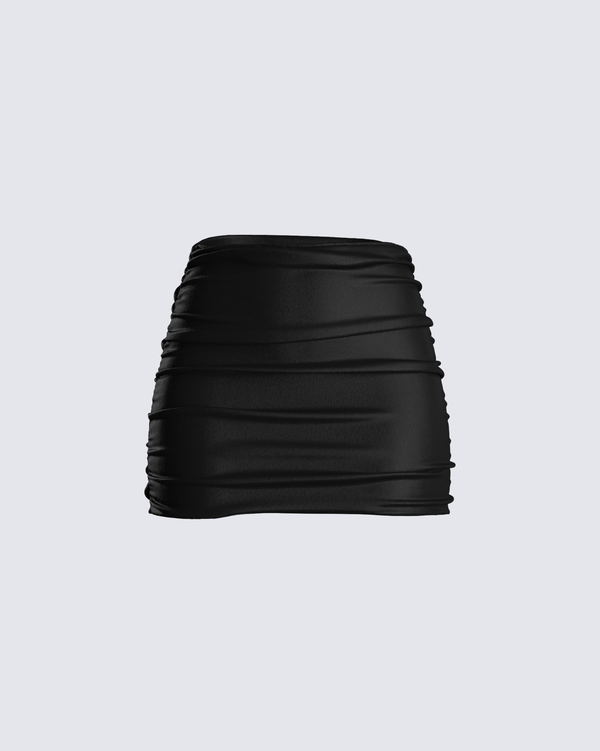Narda Black Satin Mini Skirt 3d product front