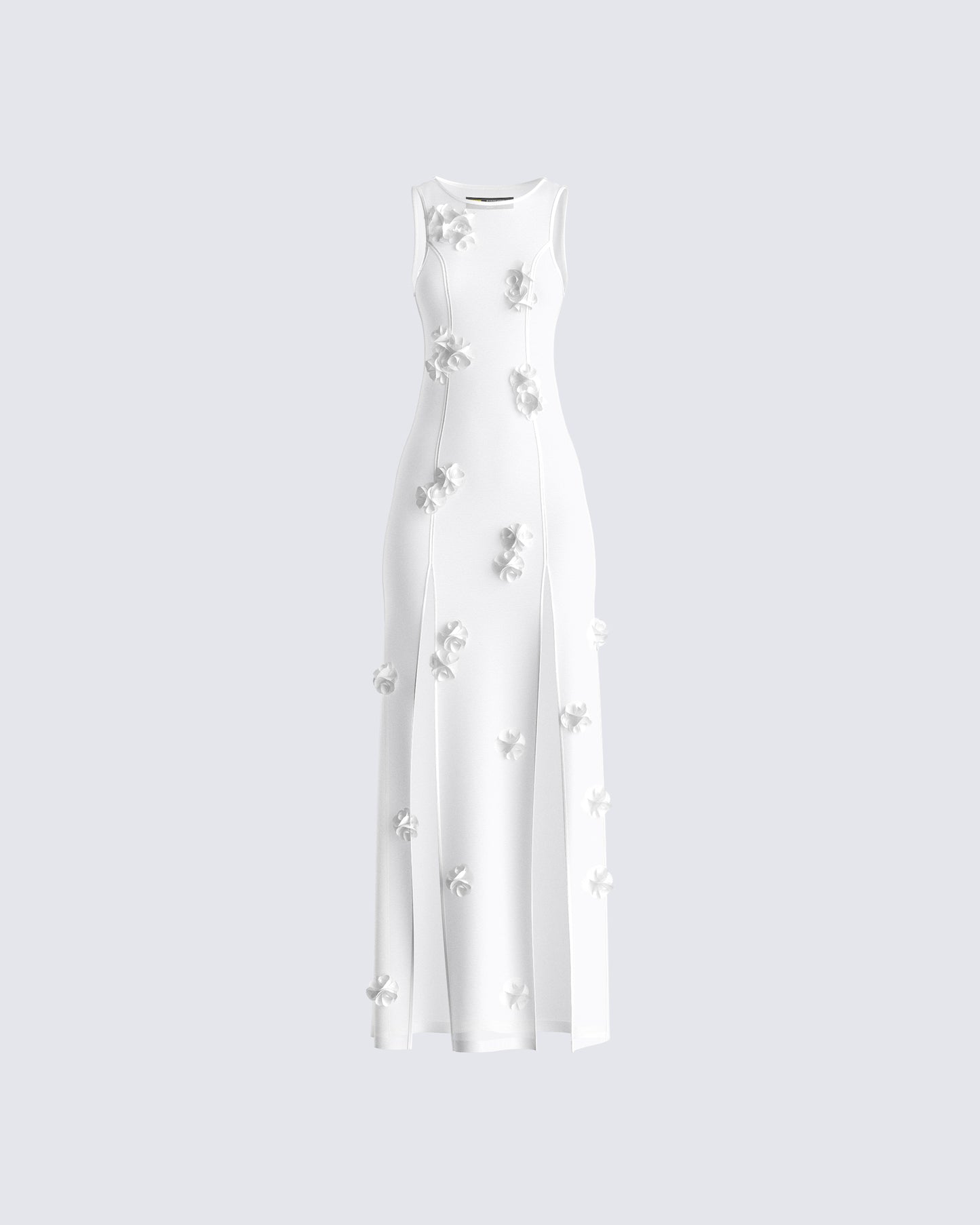Regina White Floral Maxi Dress 3d product front