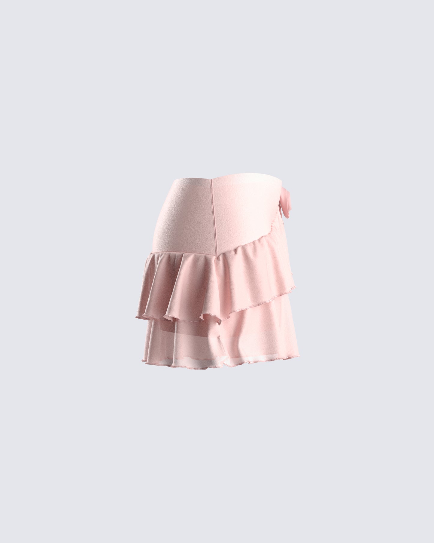 Marie Pink Mesh Ruffle Mini Skirt