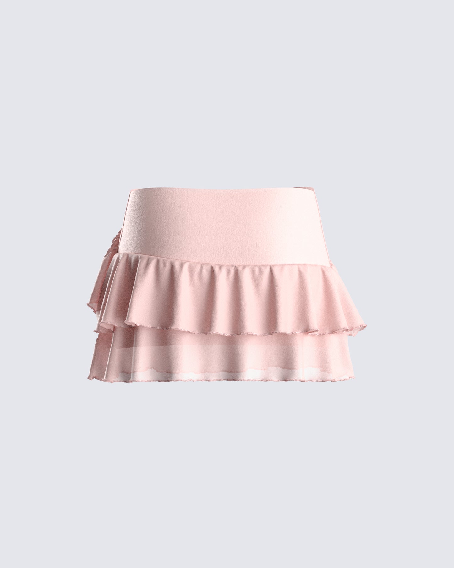 Marie Pink Mesh Ruffle Mini Skirt