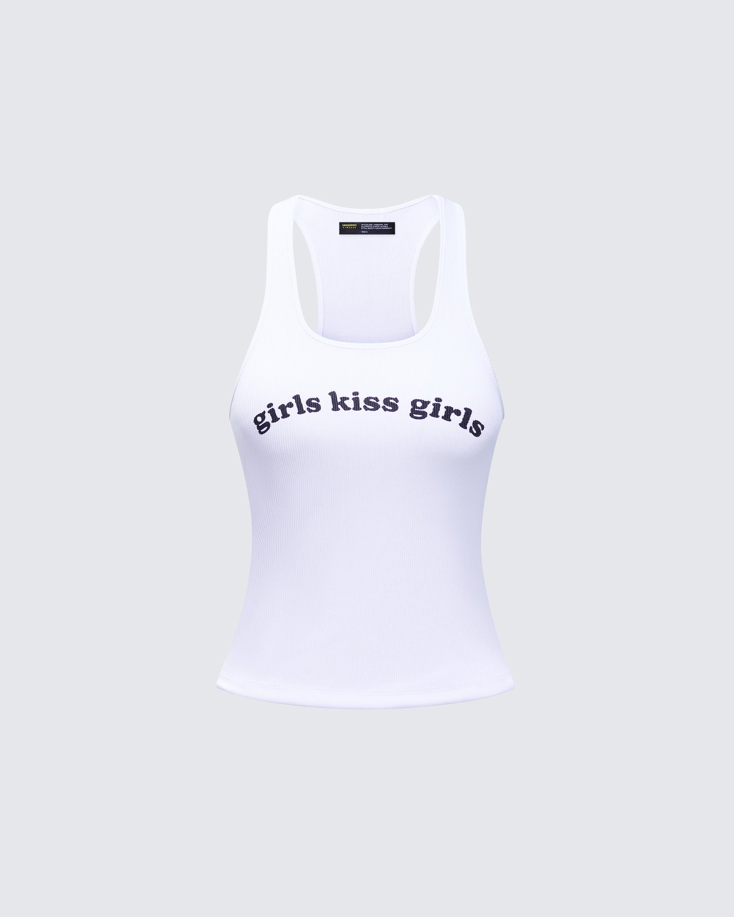 Joel White Ribbed Slogan Tank product front