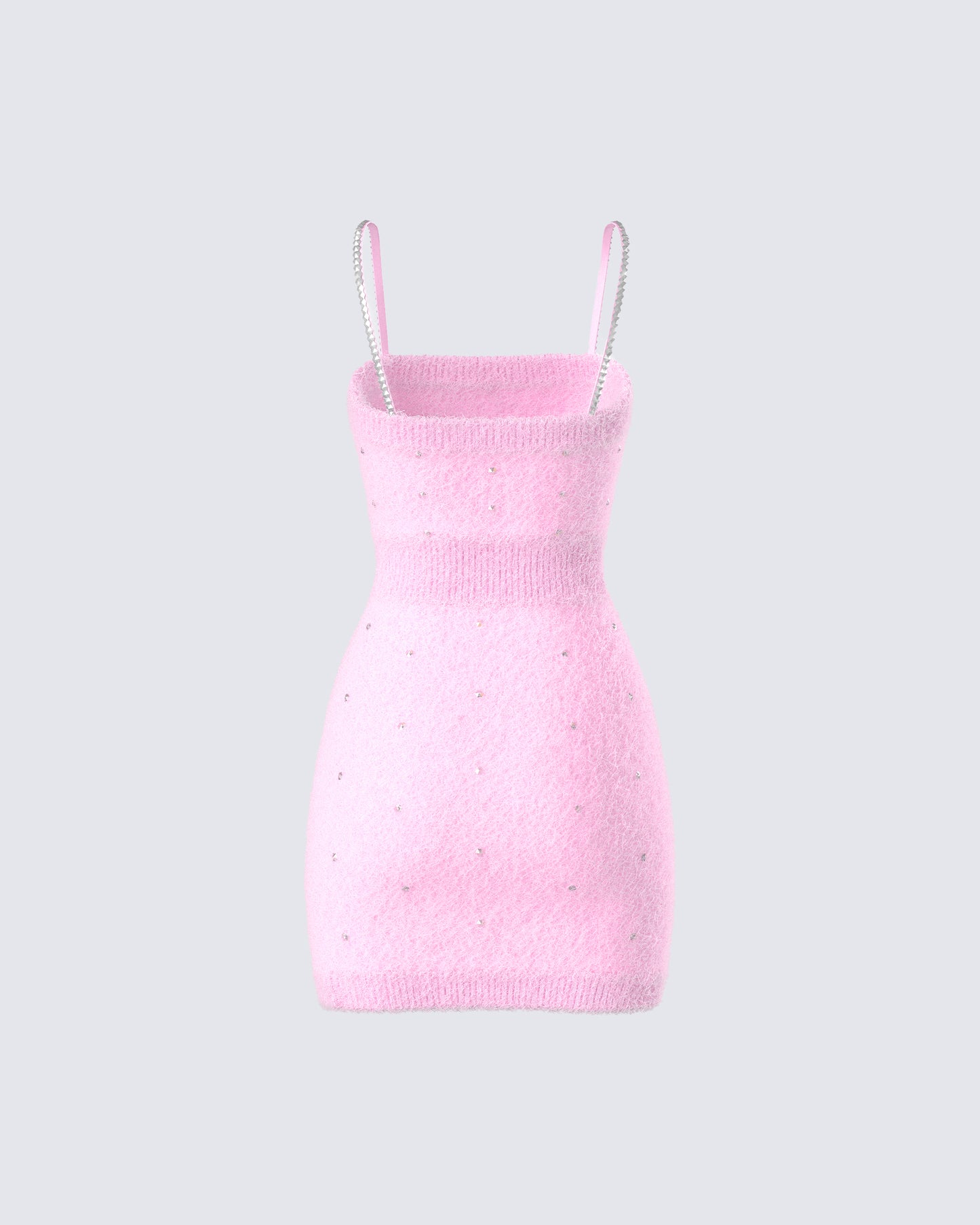 Adi Pink Fuzzy Knit Mini Dress