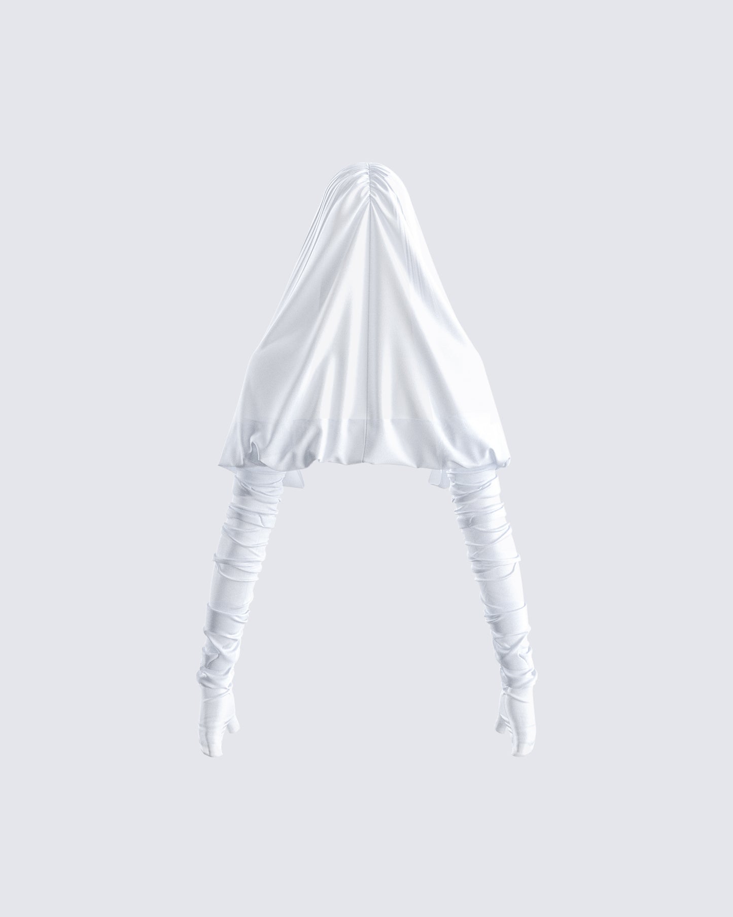 Alexa White Gauze Hooded Shrug