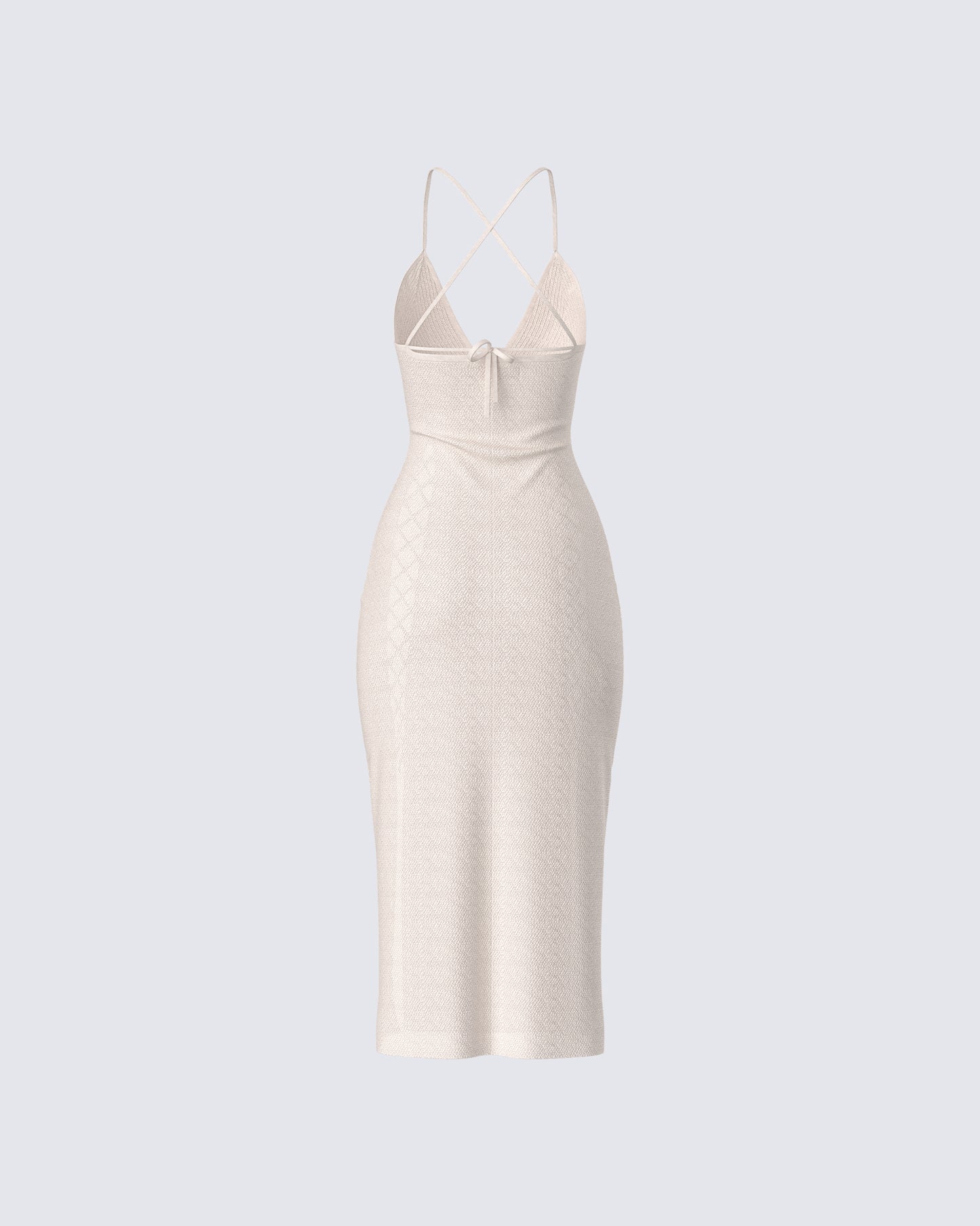 Jing Ivory Crochet Knit Midi Dress