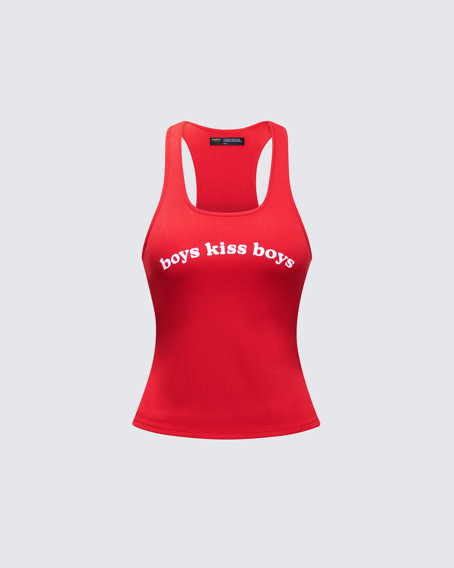 Noel Red Ribbed Slogan Tank product front