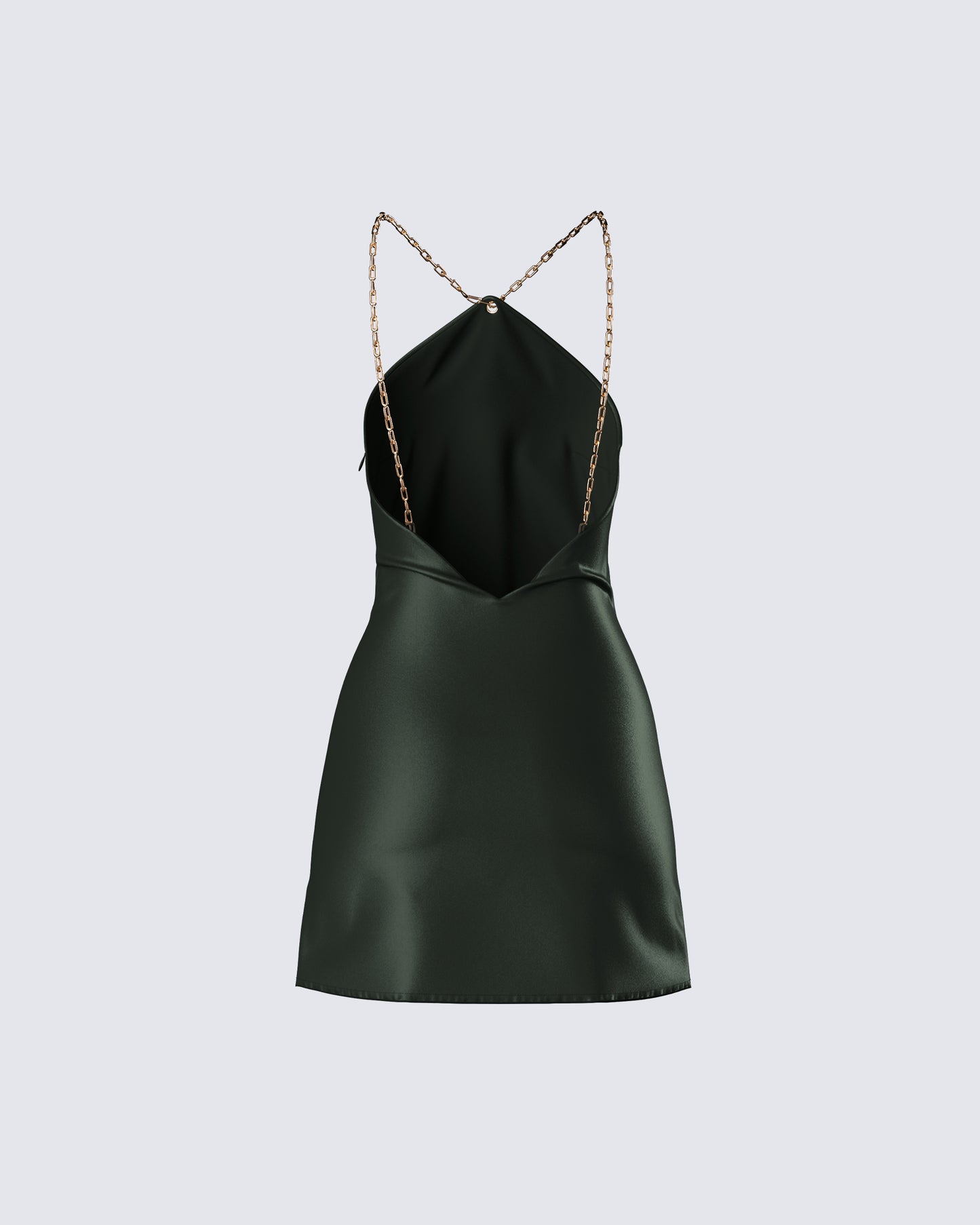 Bindi Olive Green Satin Mini Dress