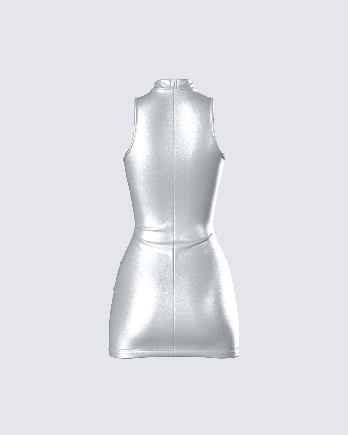 Gisele Silver Metallic Logo Dress