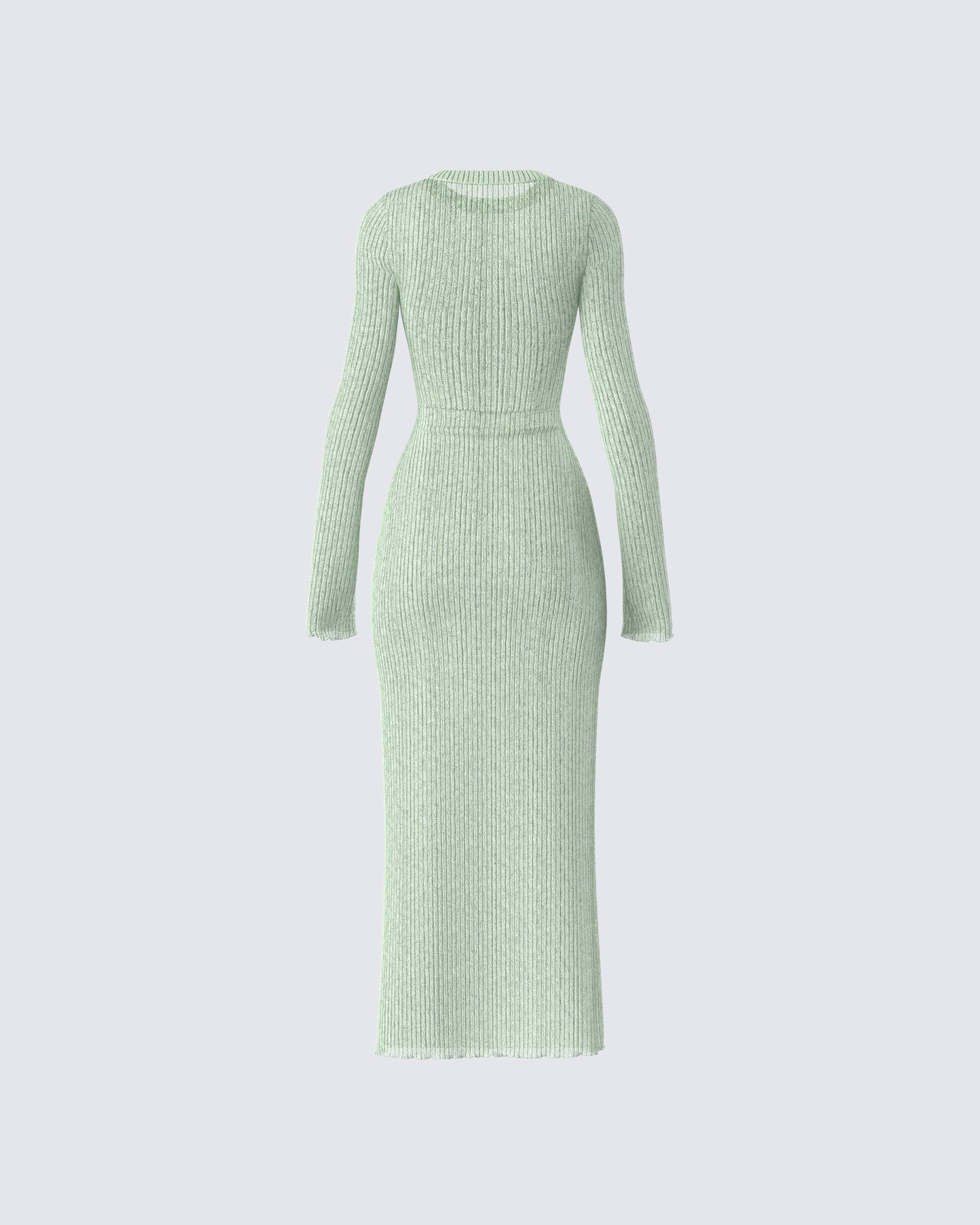 Nea Green Sweater Knit Midi Dress