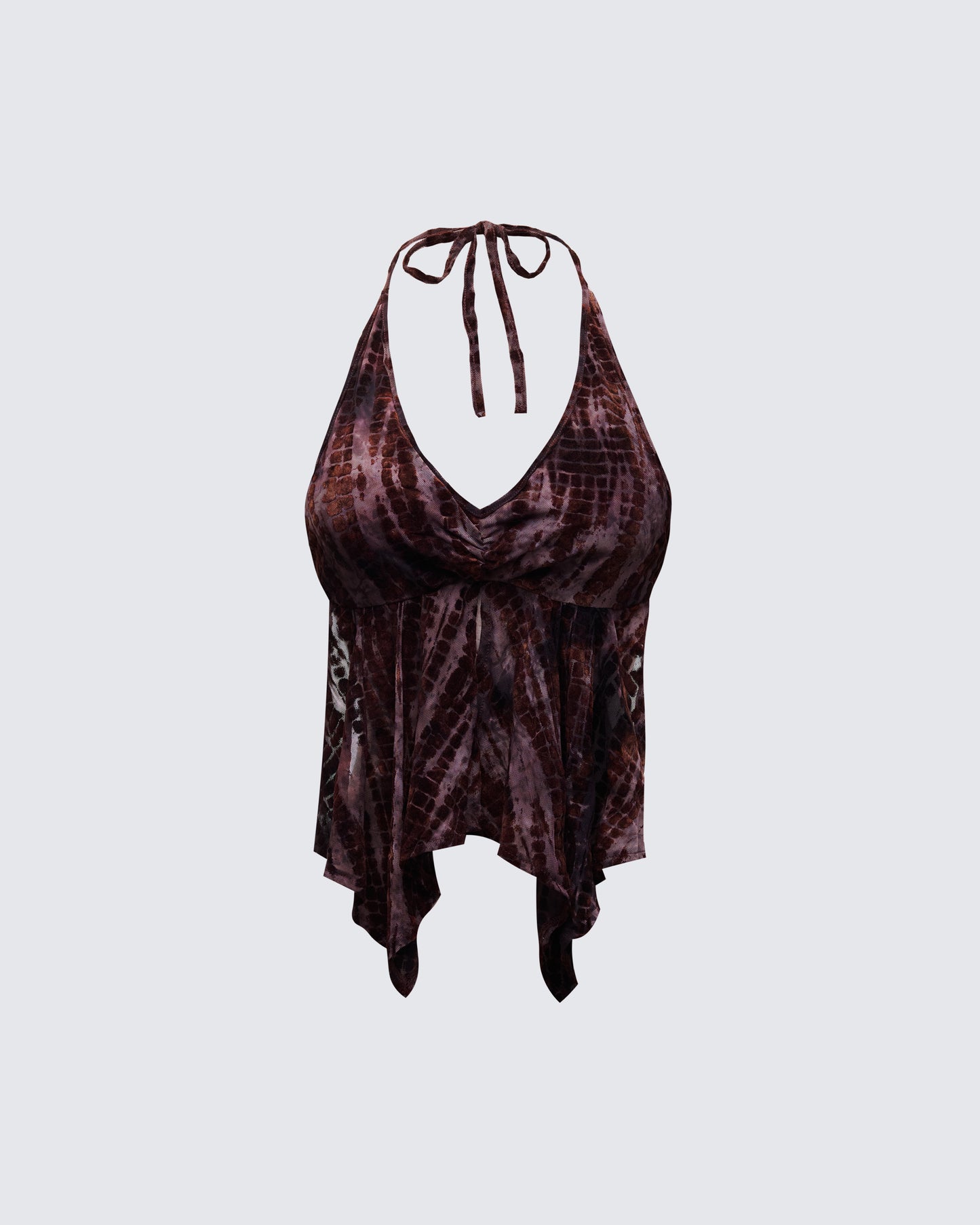 Kerensa Brown Mesh Halter Top product front
