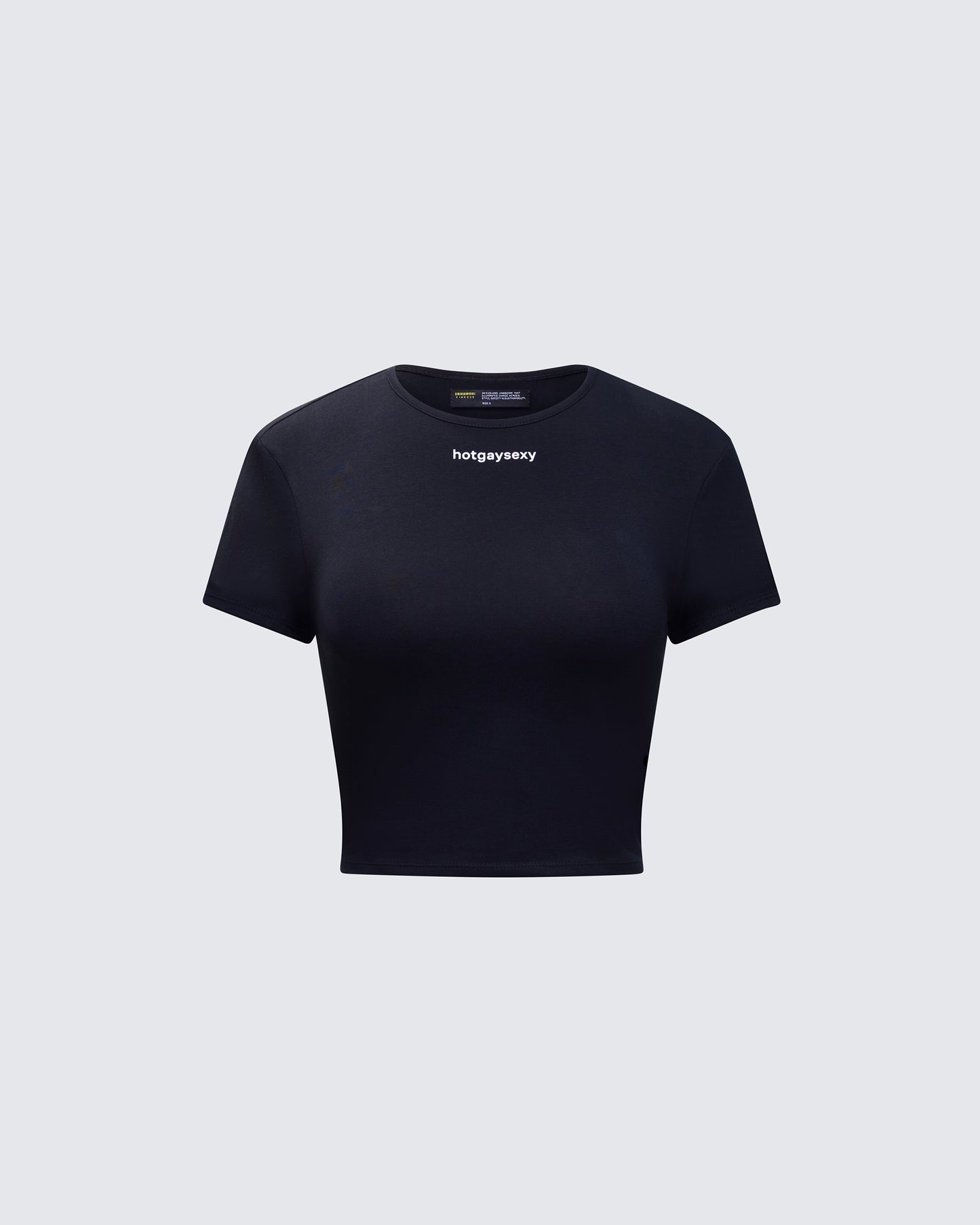 Swara Black Slogan Baby Tee product front