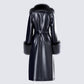Willa Black Vegan Fur Leather Coat