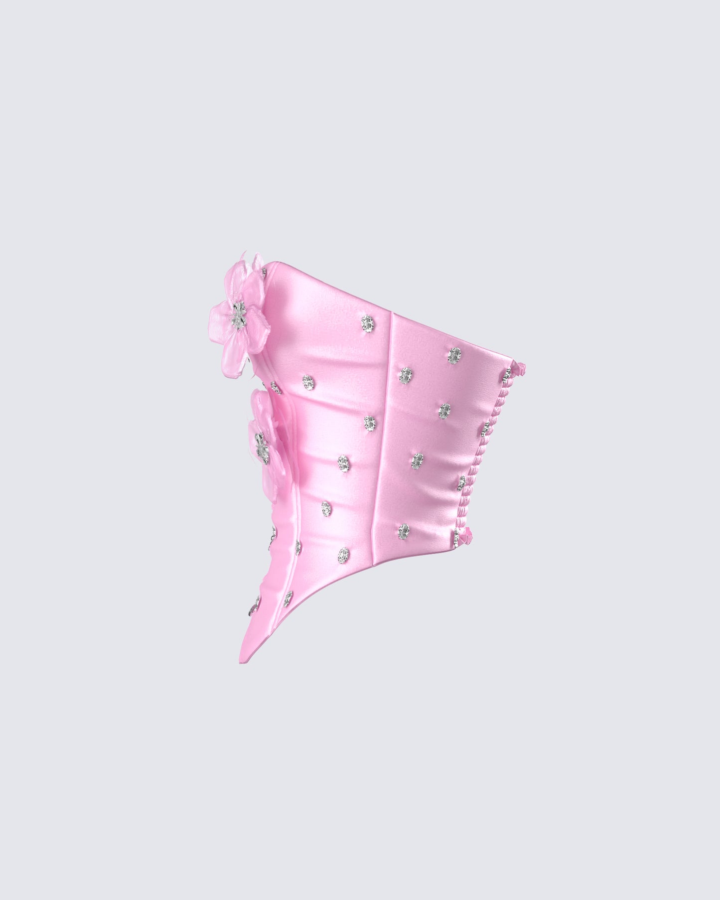 Roselle Pink Rhinestone Corset Top