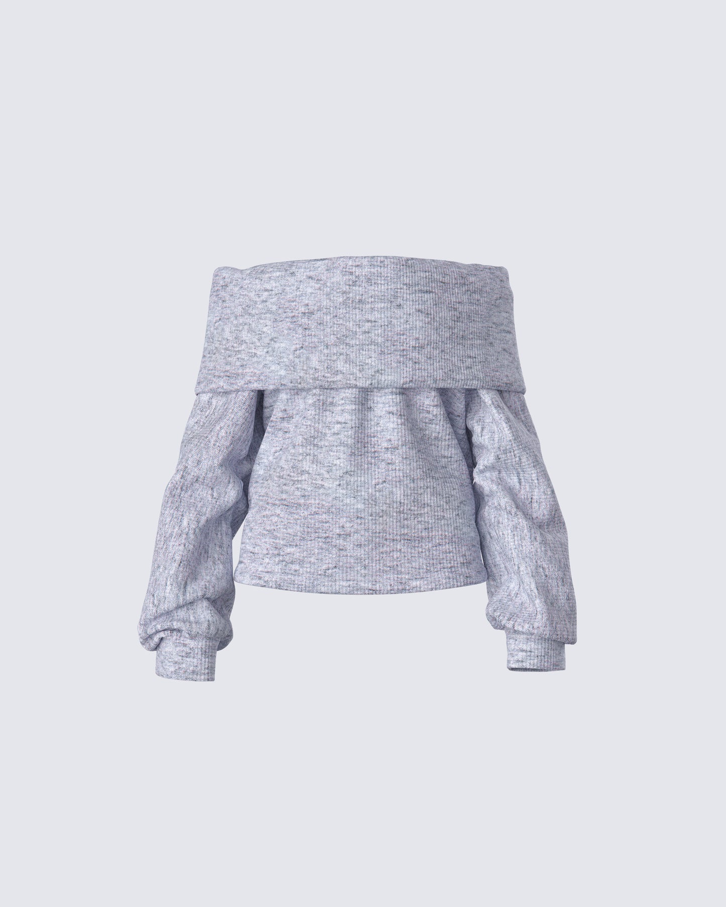 Nesa Grey Off Shoulder Sweater Top product front