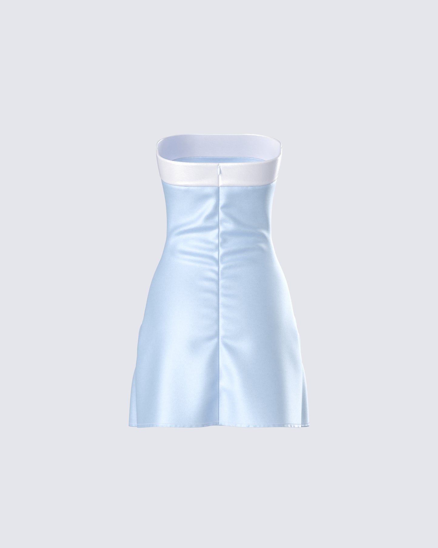 Nivi Blue Banded Satin Mini Dress