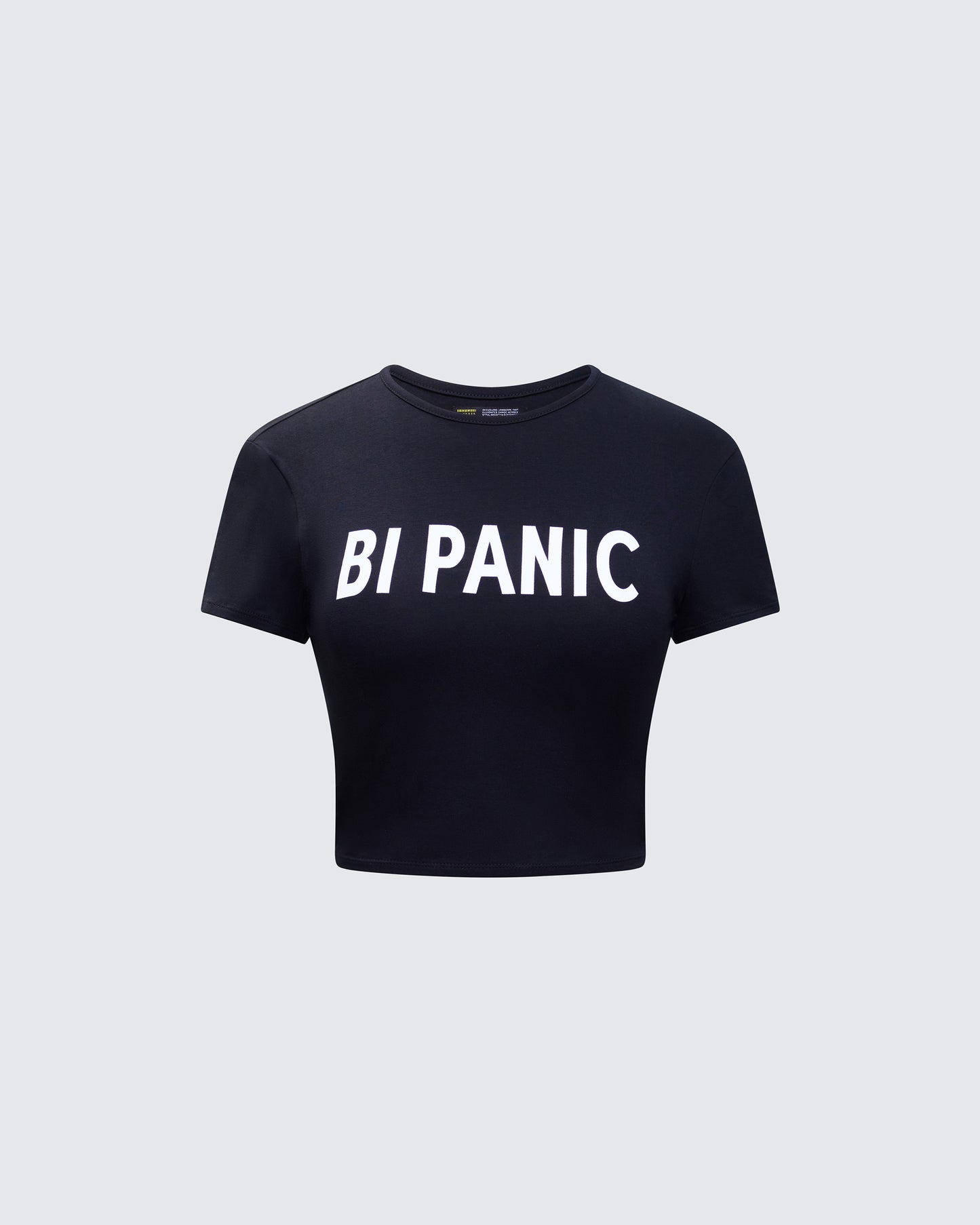 Meera Black Slogan Baby Tee product front