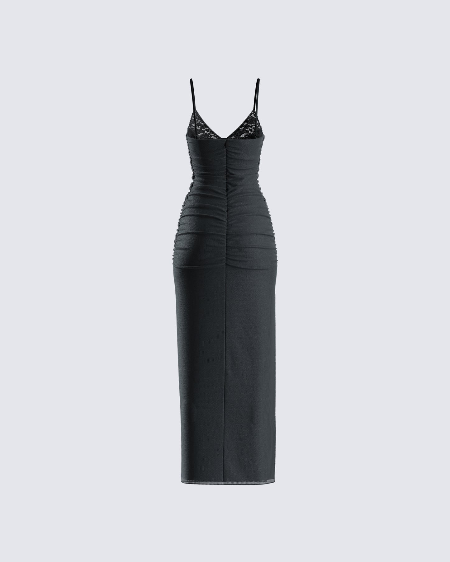 Yan Black Lace Maxi Corset Dress