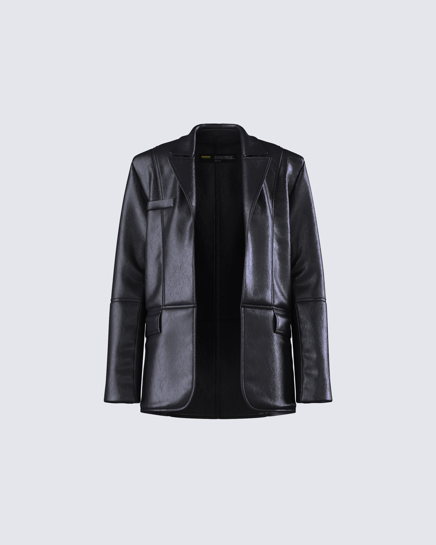 Nika Black Vegan Leather Blazer product front