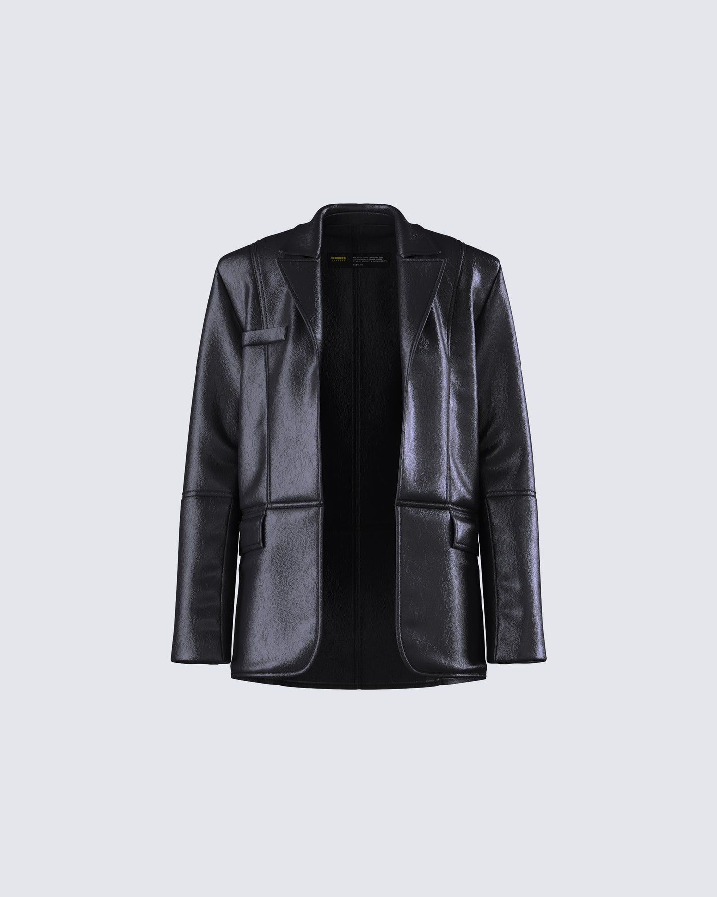 Nika Black Vegan Leather Blazer