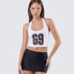 Camiseta sin mangas con cuello halter y gráfico blanco Shiloh