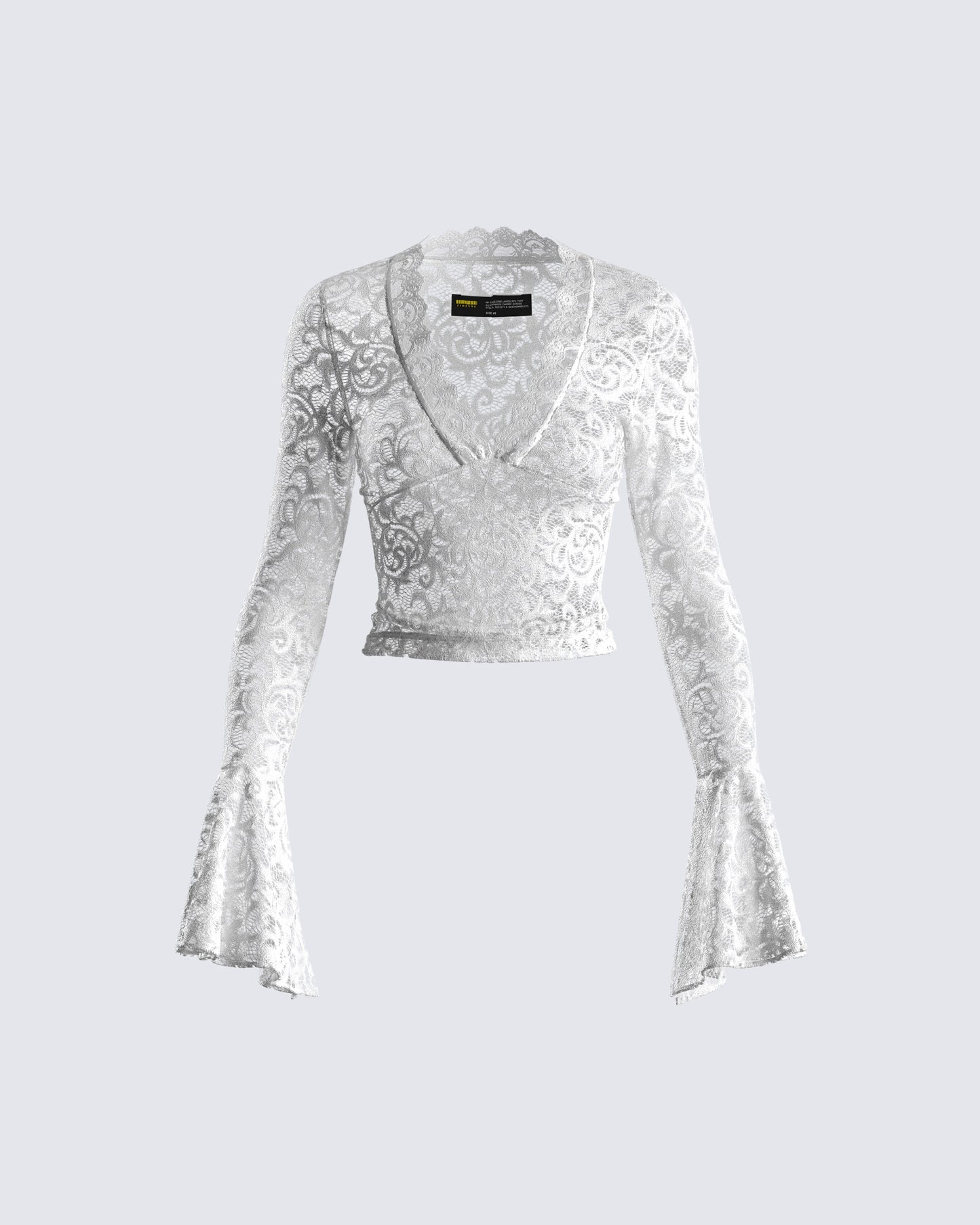 Priya White Lace Top 3d product front