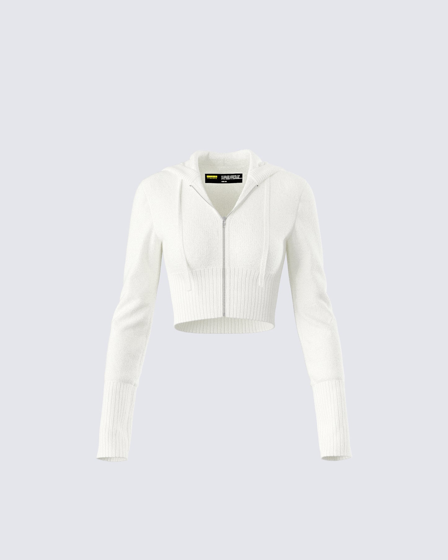 Alyssa White Knit Cropped Jacket product front