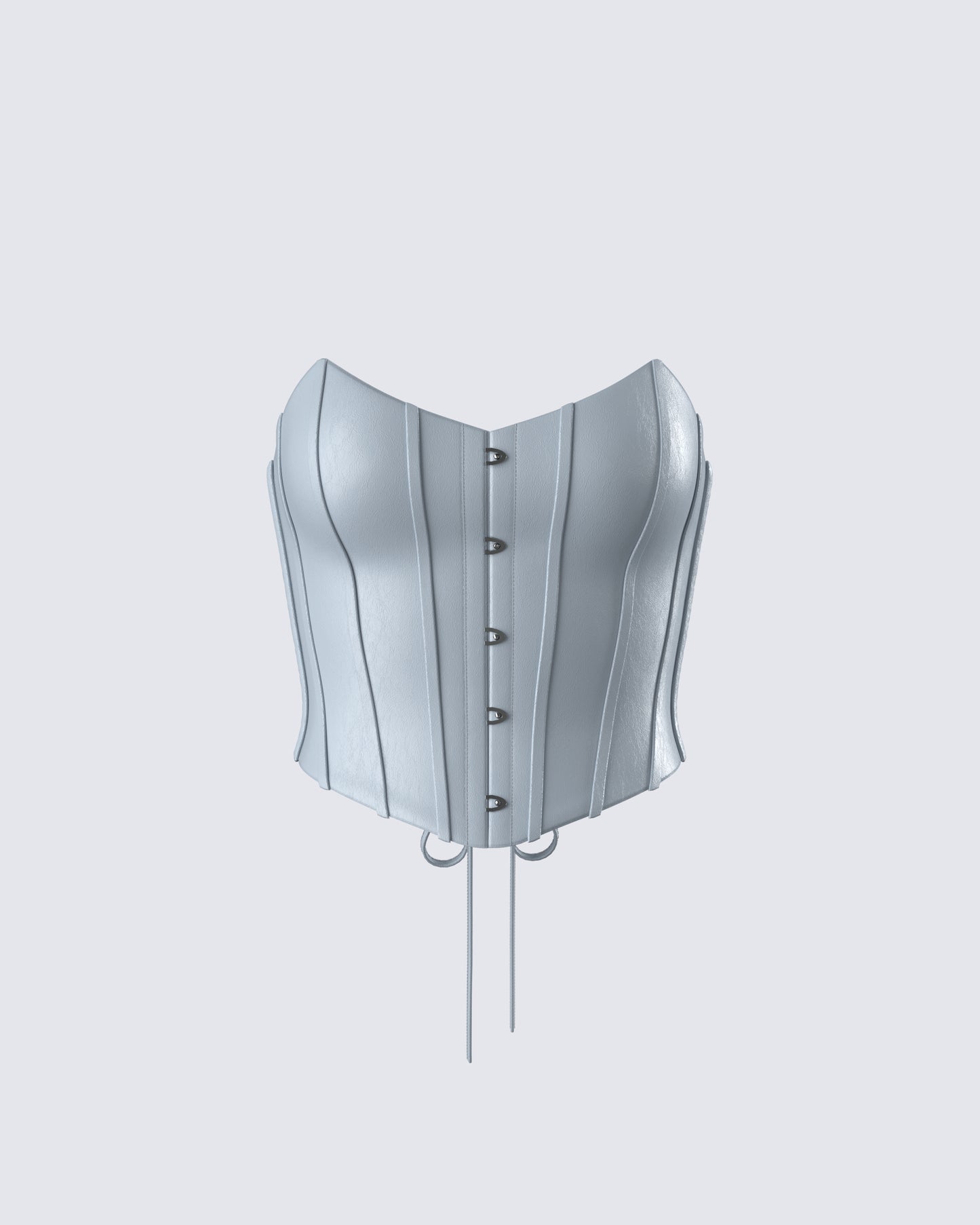 Tui Grey Vegan Leather Corset Top product front