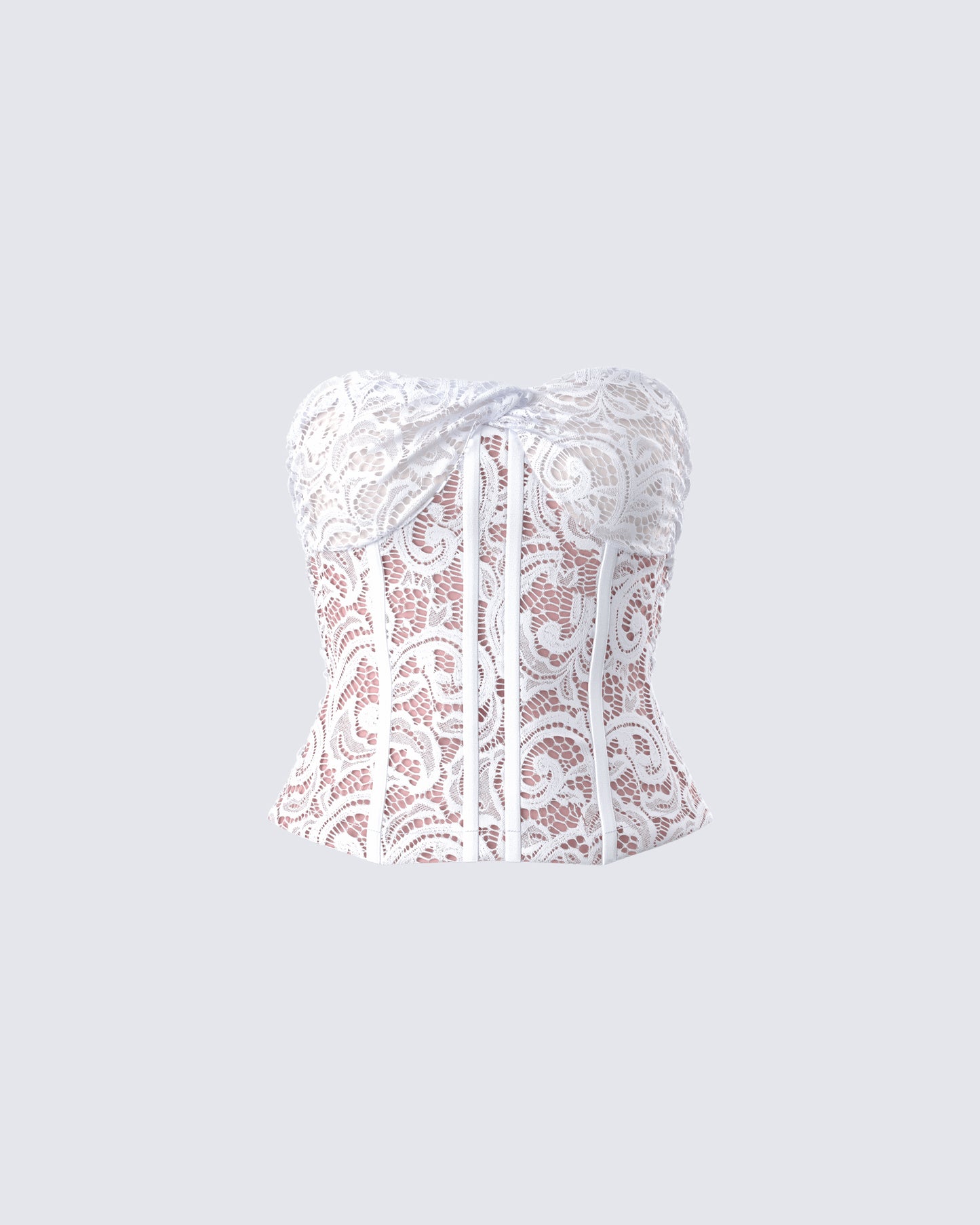Zaya White Lace Corset Top product front