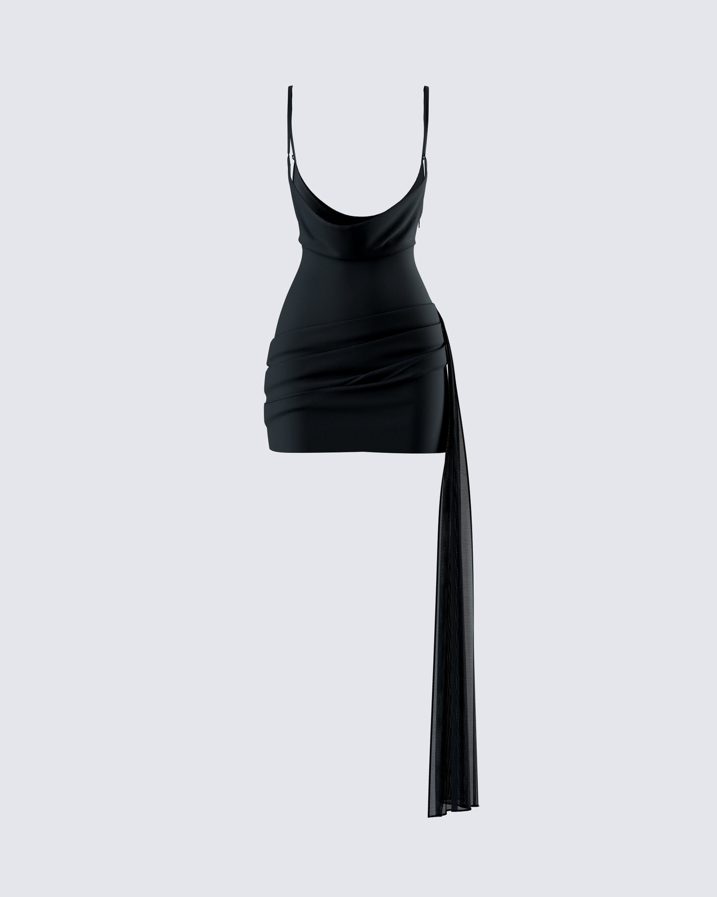Amelie Black Draped Mini Skirt product front