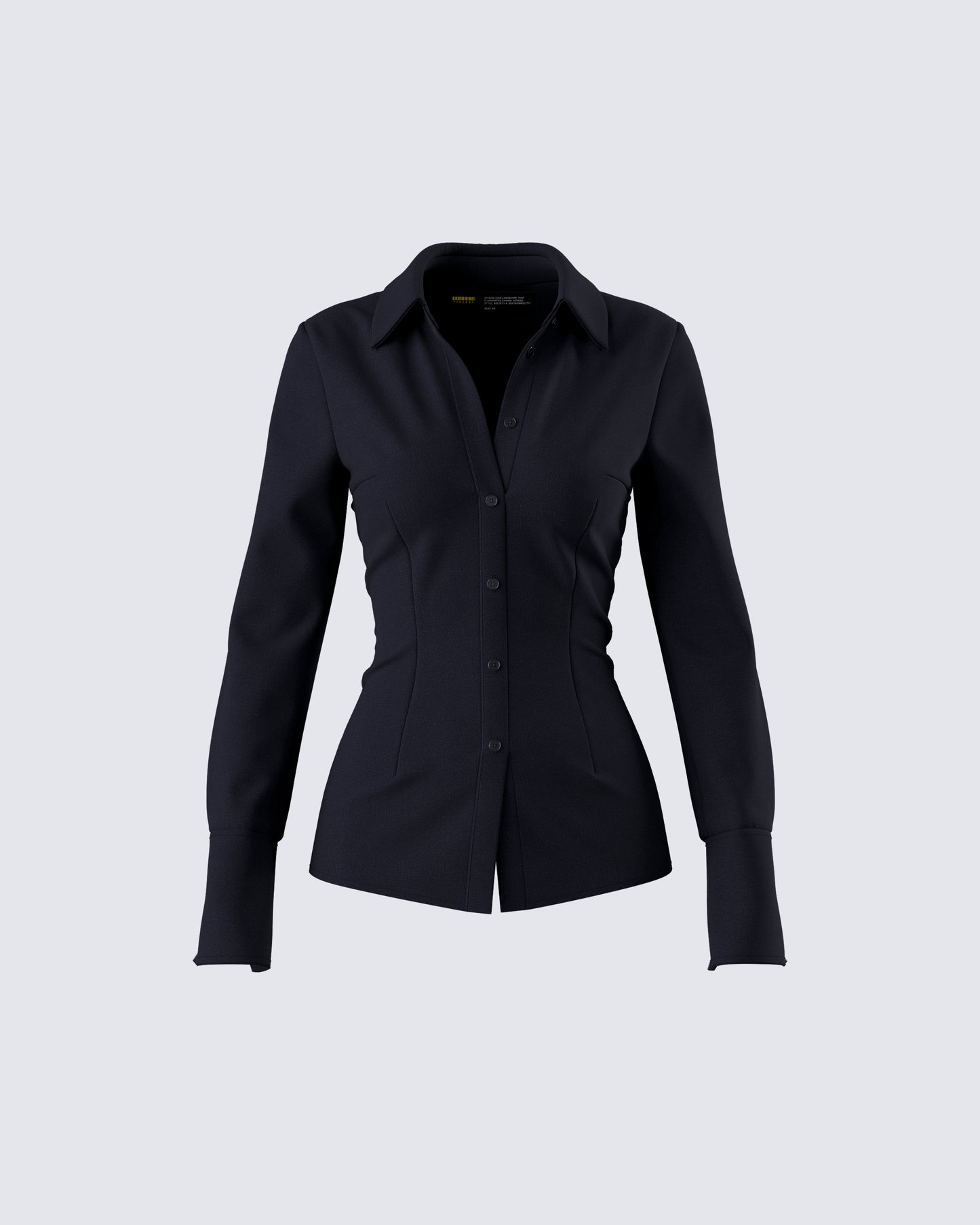 Avyanna Black Fitted Shirt 3d product front