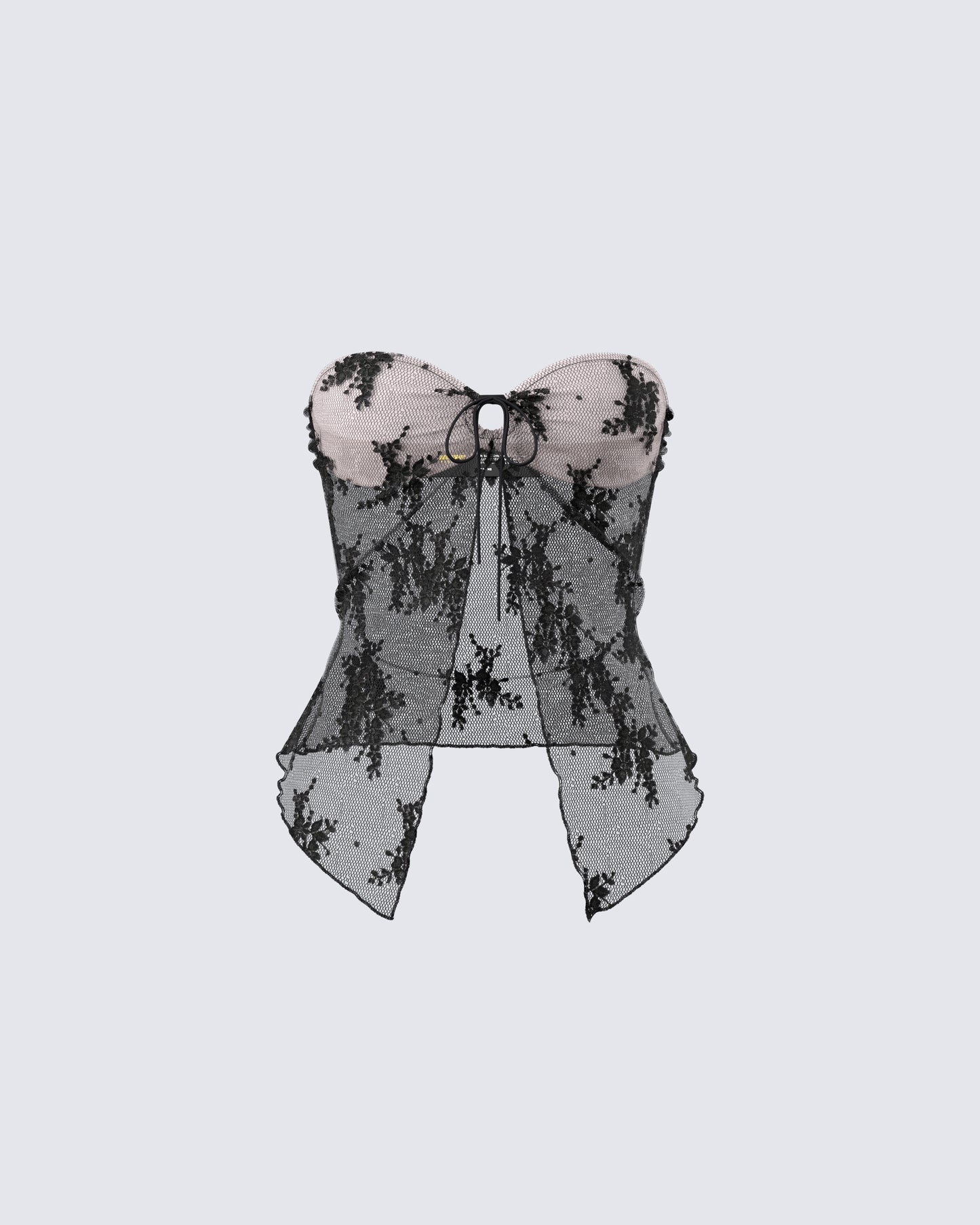 Summer Black Lace Strapless Top product front