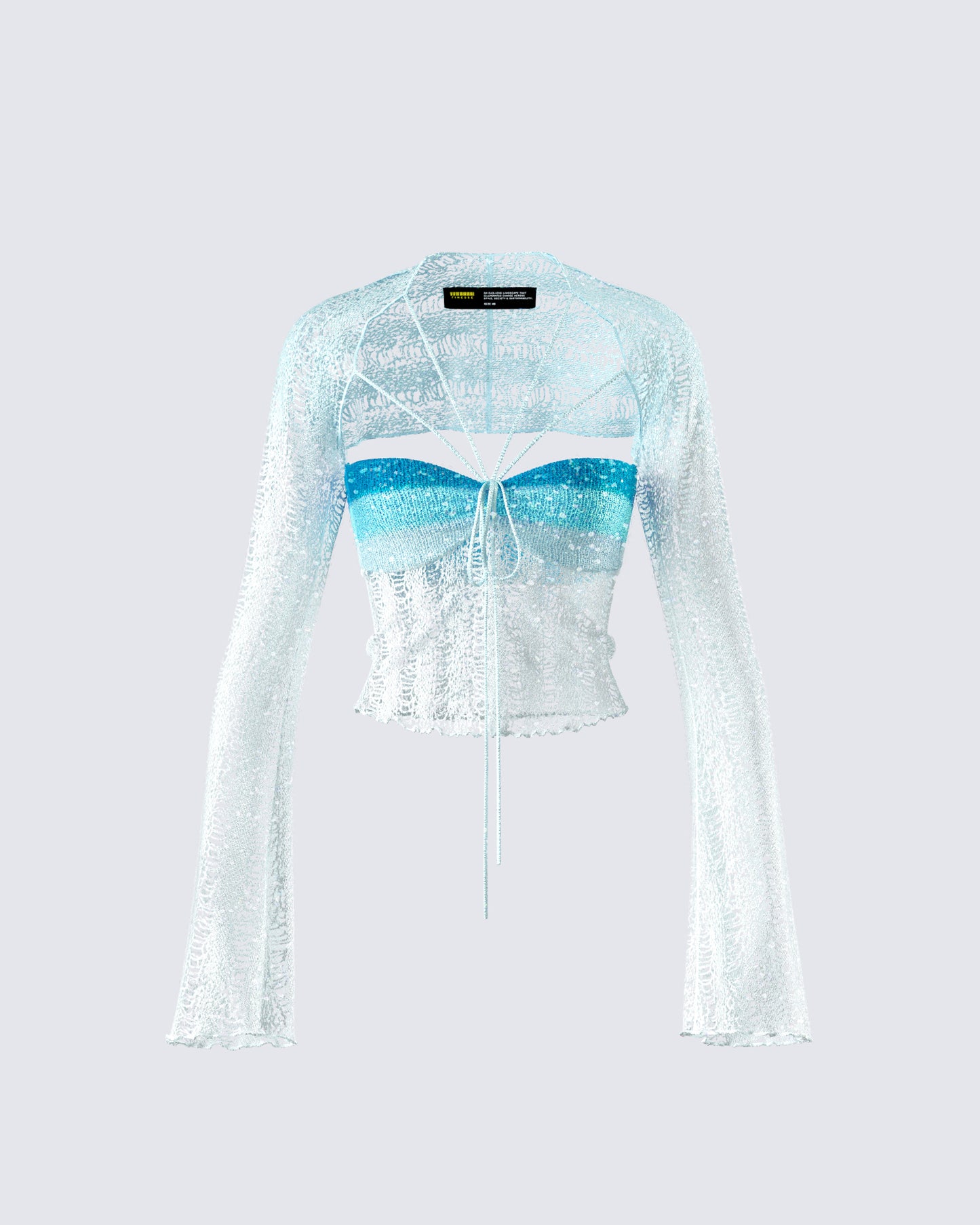 Vanessa Turquoise Sequin Knit Top product front