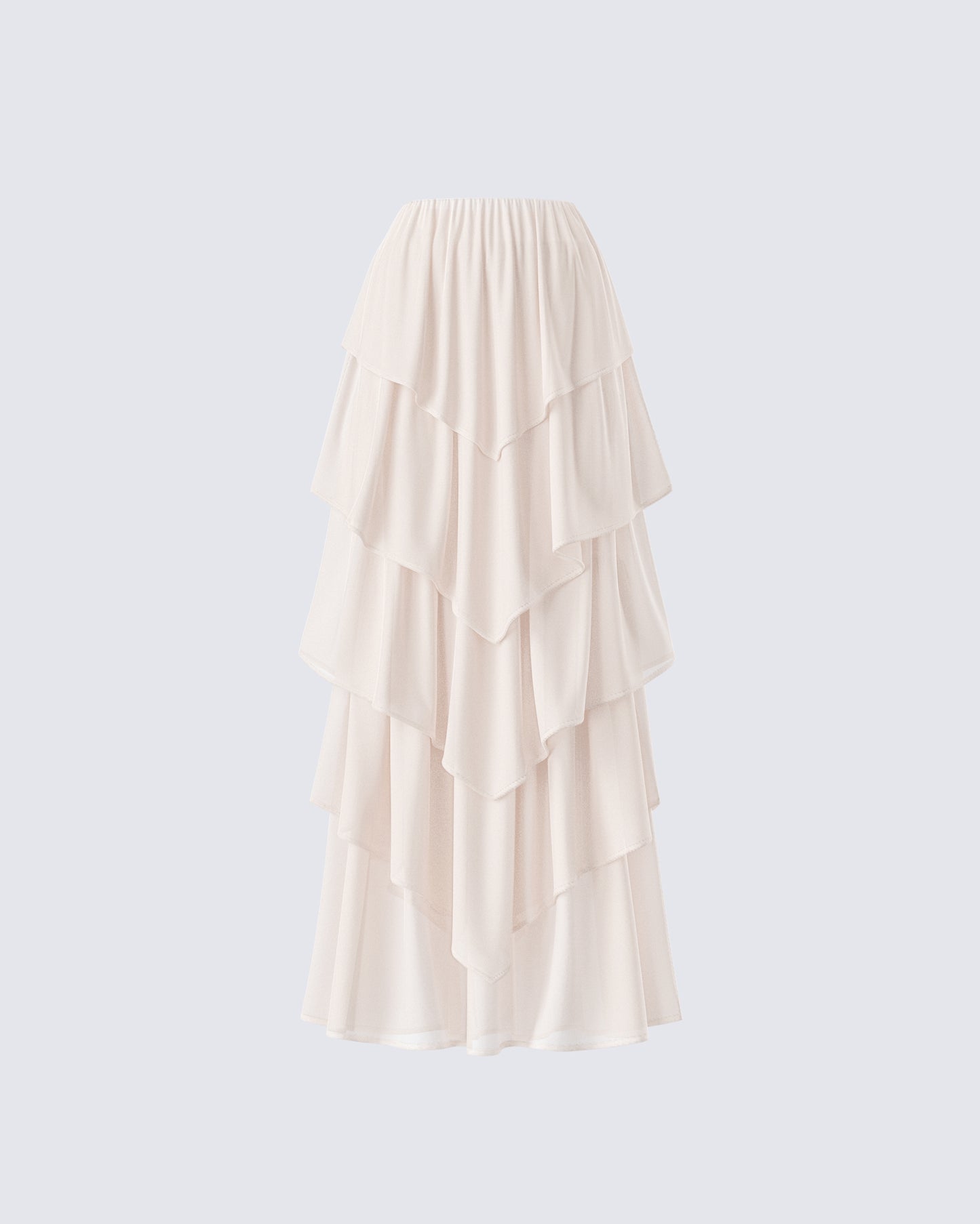 Zana Cream Tiered Ruffle Maxi Skirt product front
