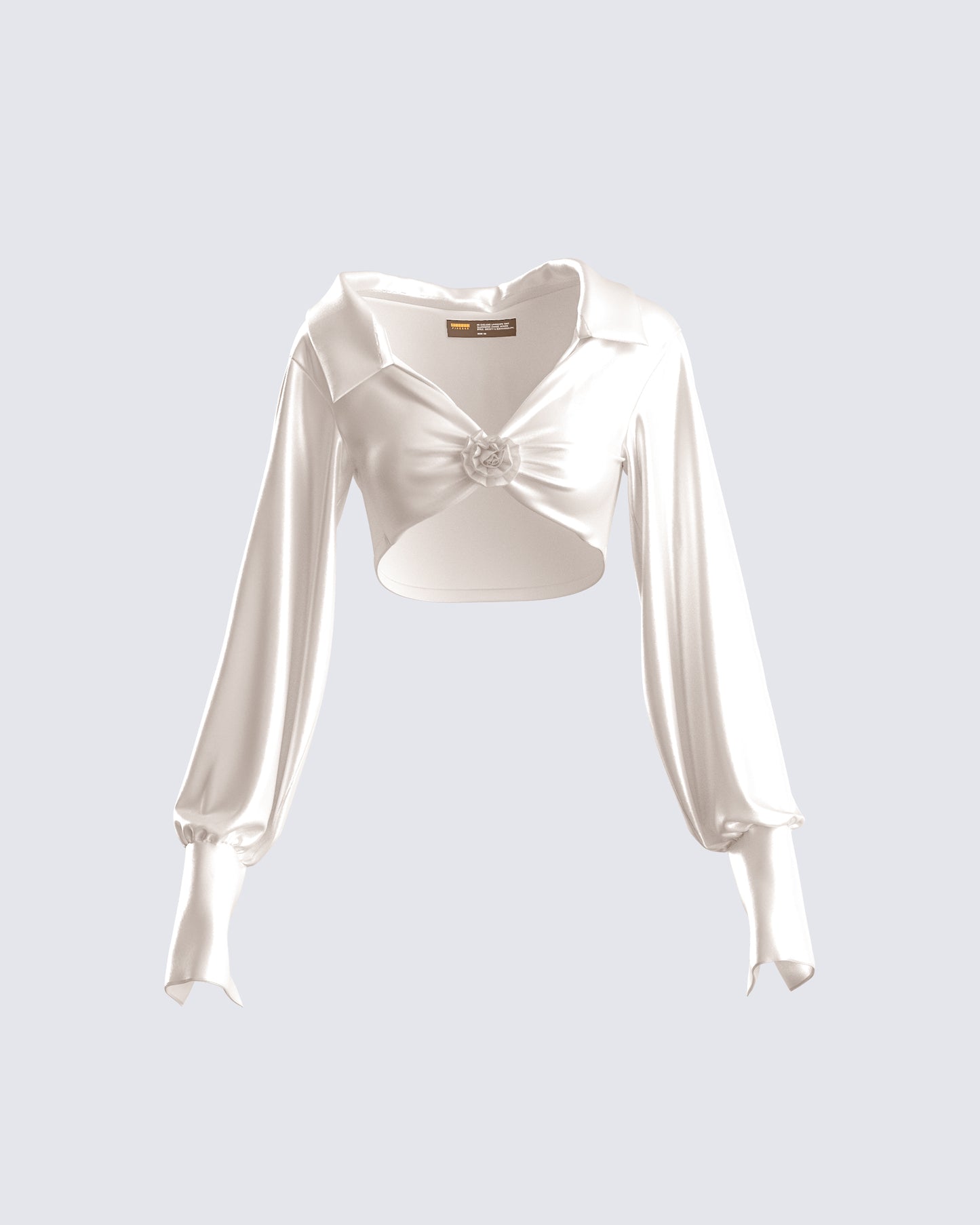 Noor Ivory Knotted Blouse Top product front